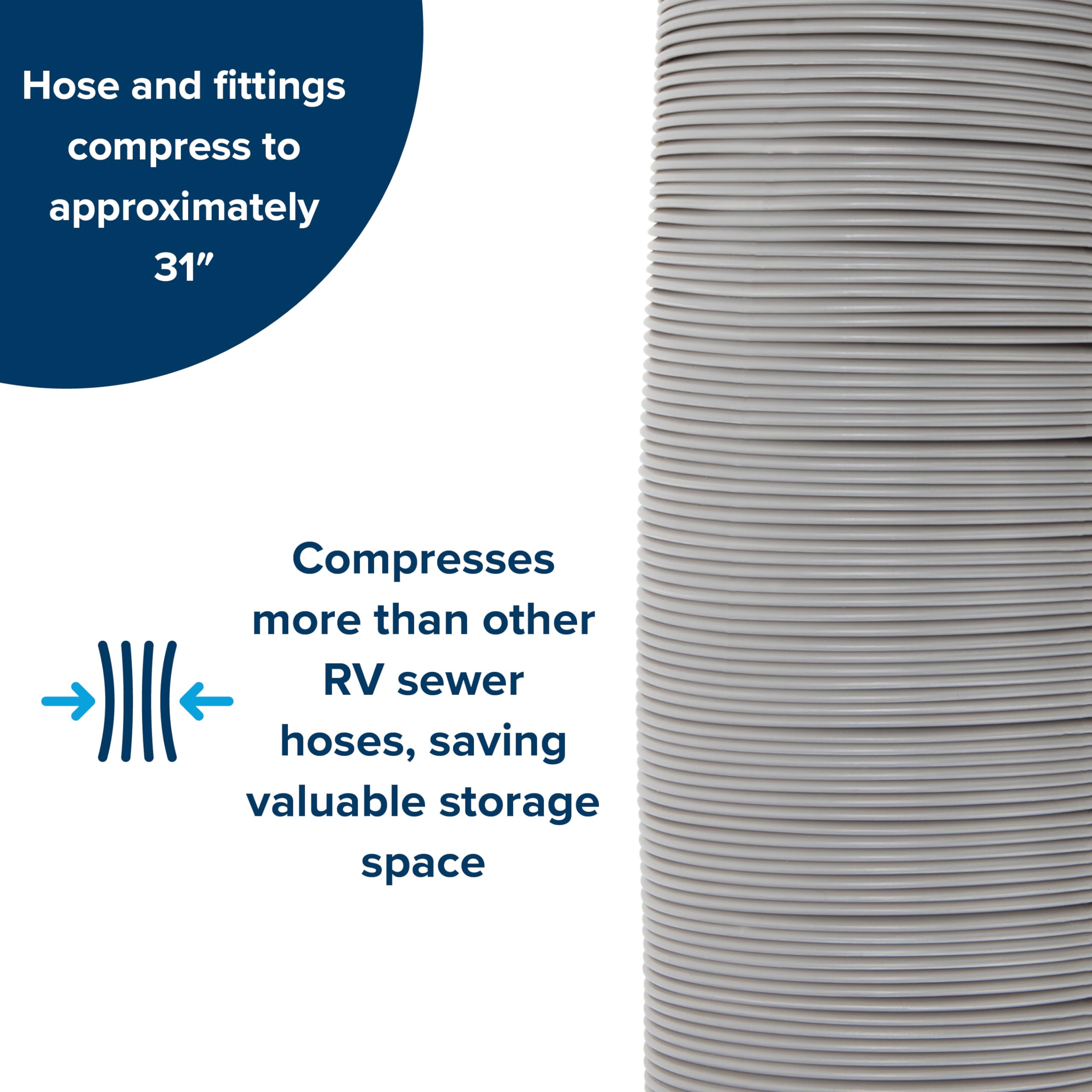 Camco Rhino X 20-Ft Camper/RV Sewer Hose Kit - (2) 10-Ft Heavy Duty RV Septic Hoses - Designed to Hold Shape & Stay in-Place - I