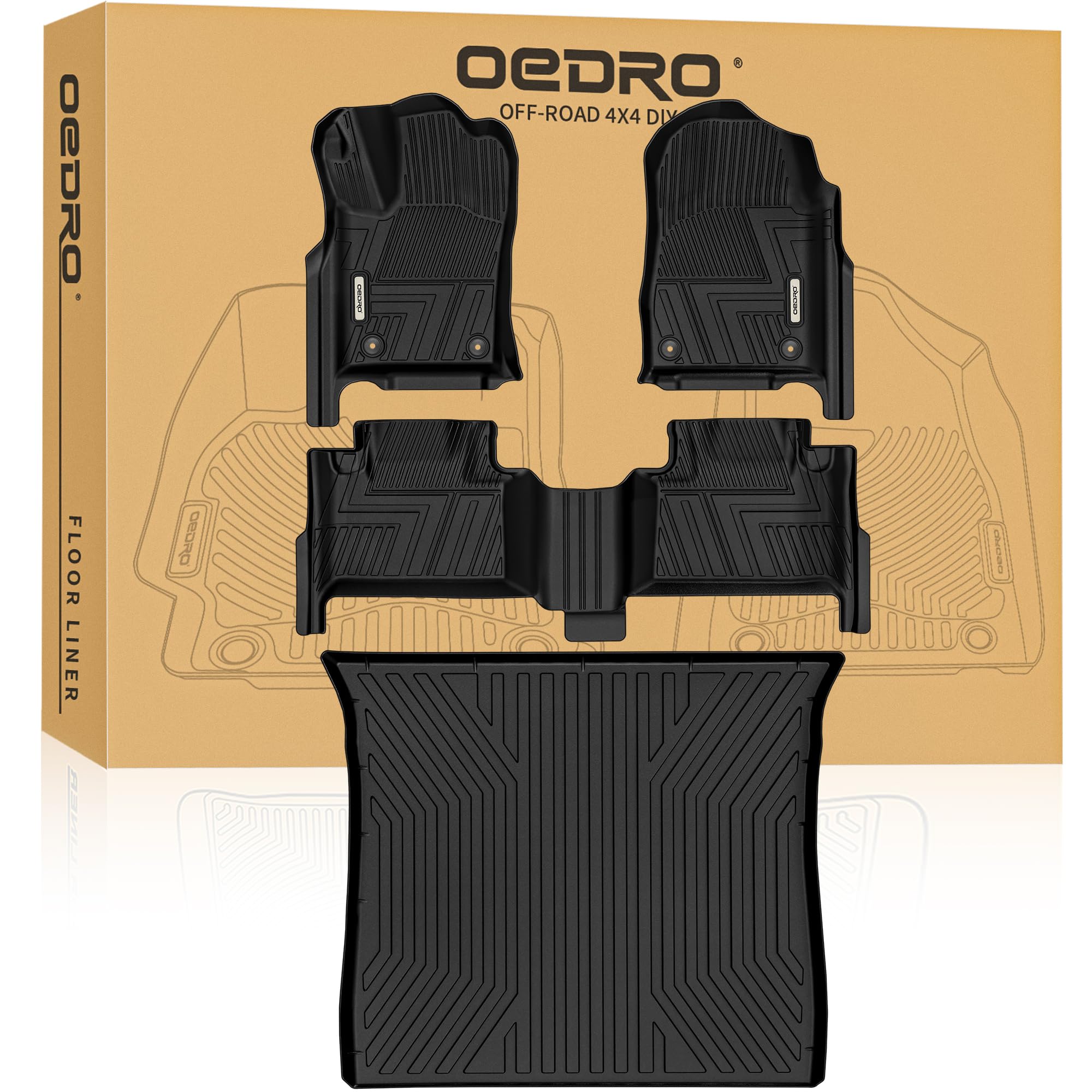 Oedro Upgraded Floor Mats Set For 2016-2021 Jeep Grand Cherokee / 2022 2023 Jeep Grand Cherokee Wk (Non L),Custom Fit Tpe All We