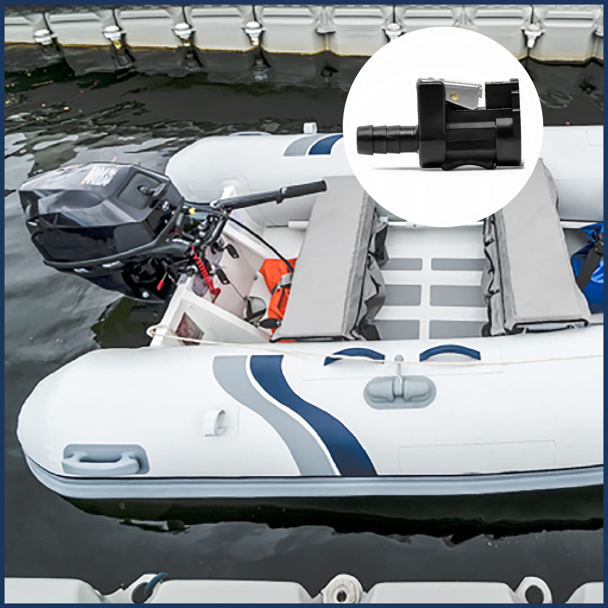 Five Oceans 3/8-Inch Barb Female Fuel Line Quick Connector For Yamaha/Mercury Outboard Connections And Mercury Fuel Tank Side, Replaces Part 22-13563Q7, 22-13563A7, 22-13563A6, 22-13563T7 - Fo2888