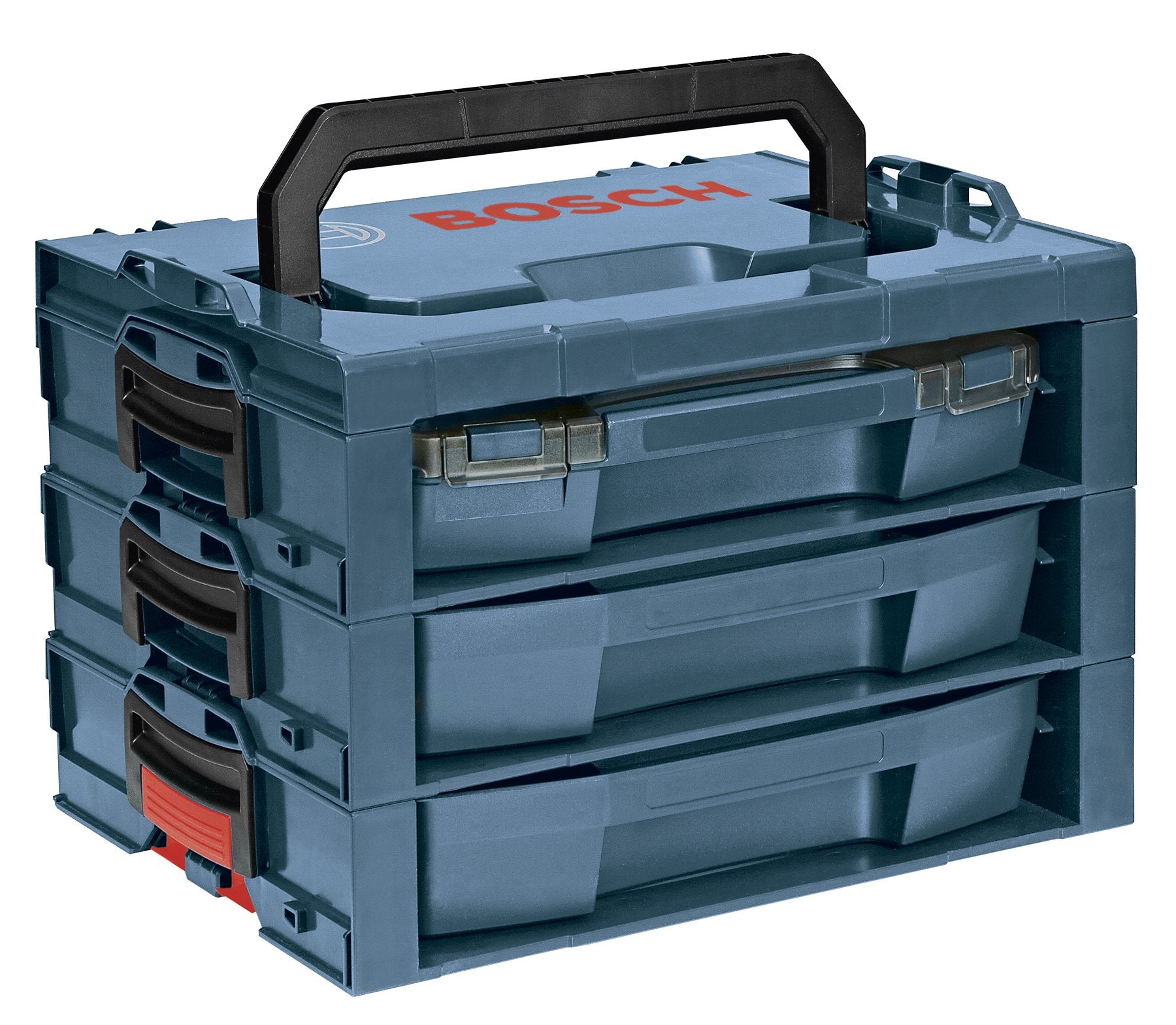 BOSCH BOSCH L-RACK Complete Kit with (1) i-boxx53, (2) LST72-OD, (3) L-RACK-S, and (1) L-RACK-T, Blue