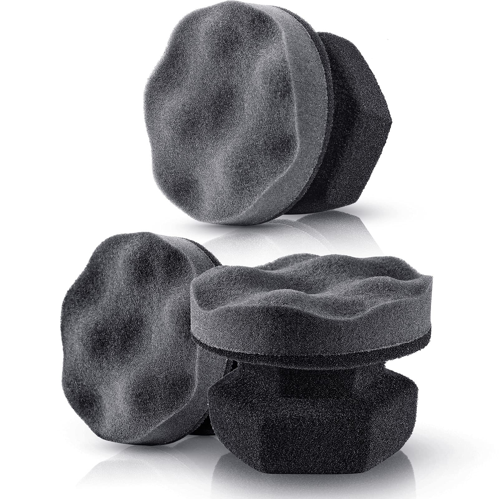 BBTO 3 Pieces Tire Shine Applicator Tire Dressing Applicator Pads Sponge Dressing Foam Gel Wet Car Detailing Reusable Cleaning S