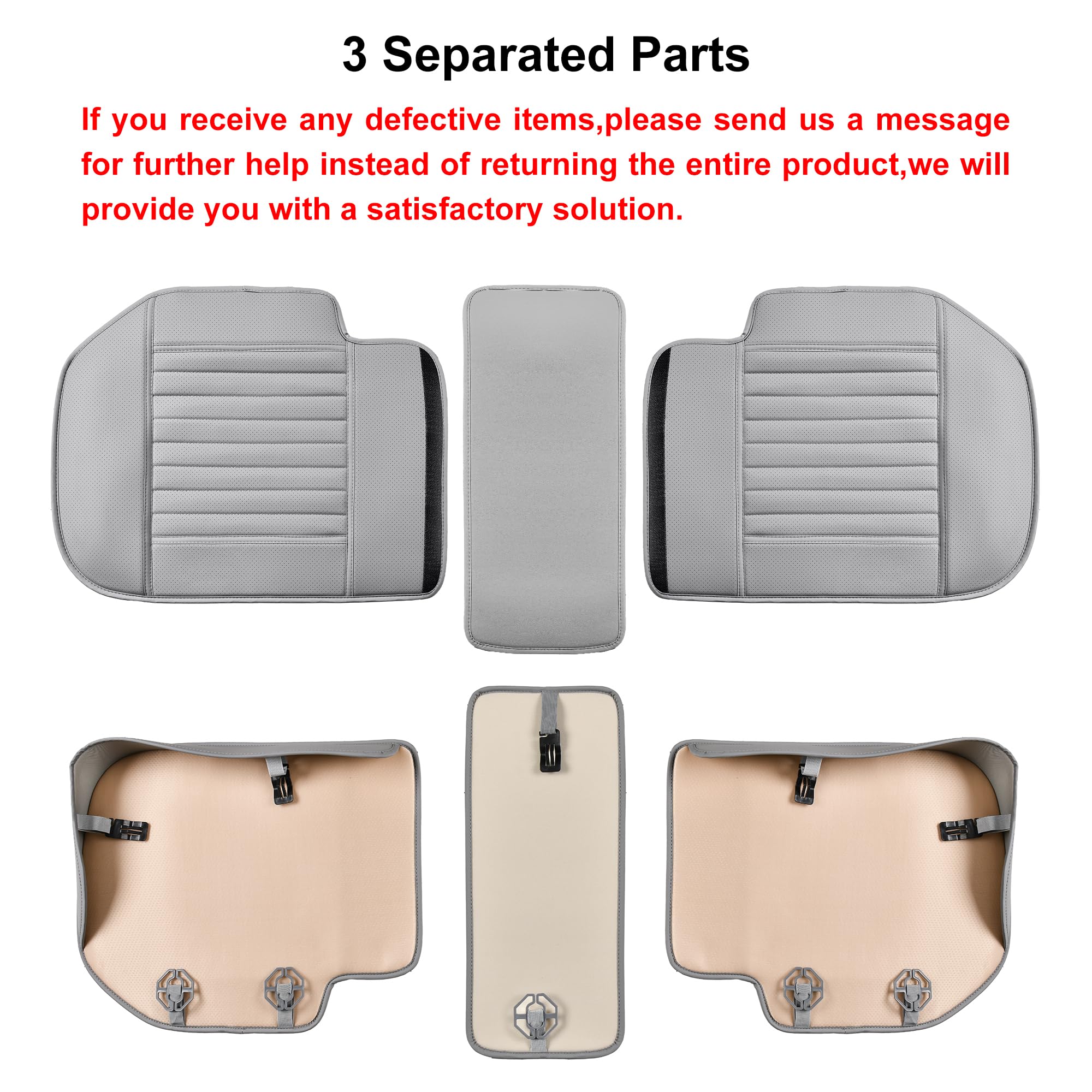 Sunny Color Back Seat Covers, Rear Seat Cushions, Auto Bench Protector With Breathable Pu Leather And Non-Slip Bottom Universal