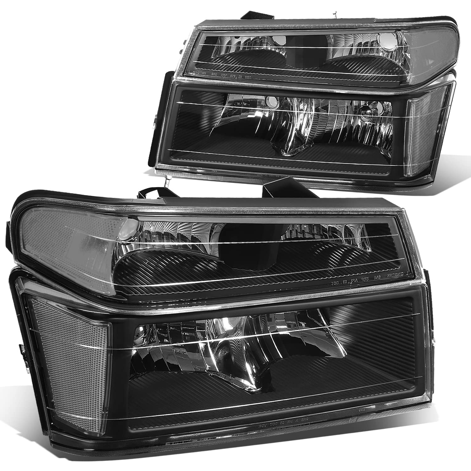Dna Motoring Hl-Oh-Ccol044P-Bk-Cl1 Black Housing Headlights Compatible With 04-12 Colorado Canyon