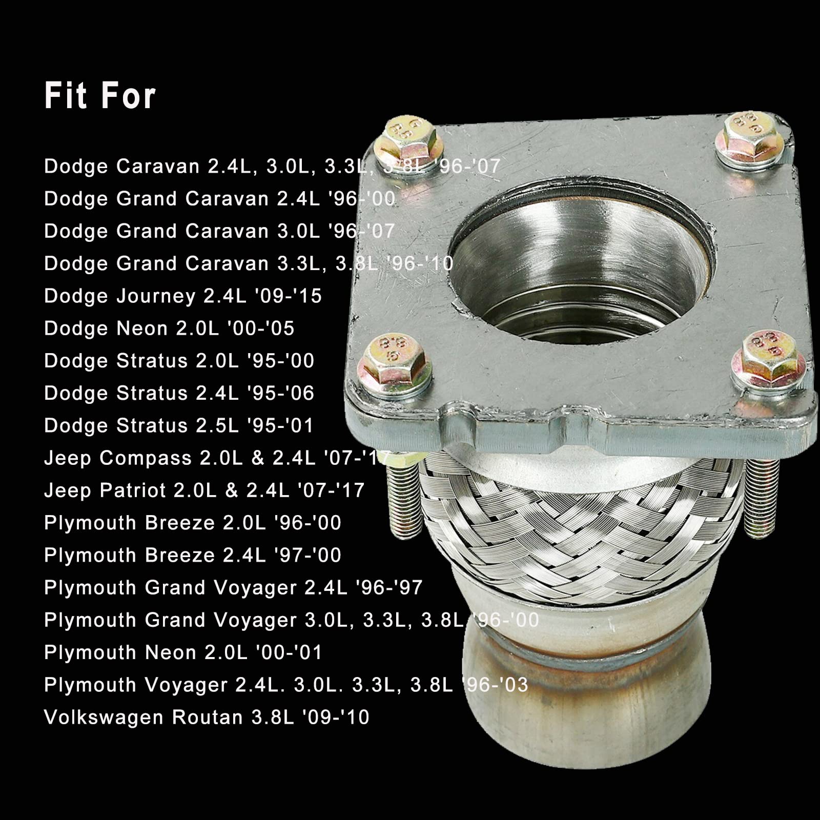 Flange Flex Coupling Exhaust Repair Pipe Compatible With Sebring Voyager Caravan Routan Neon