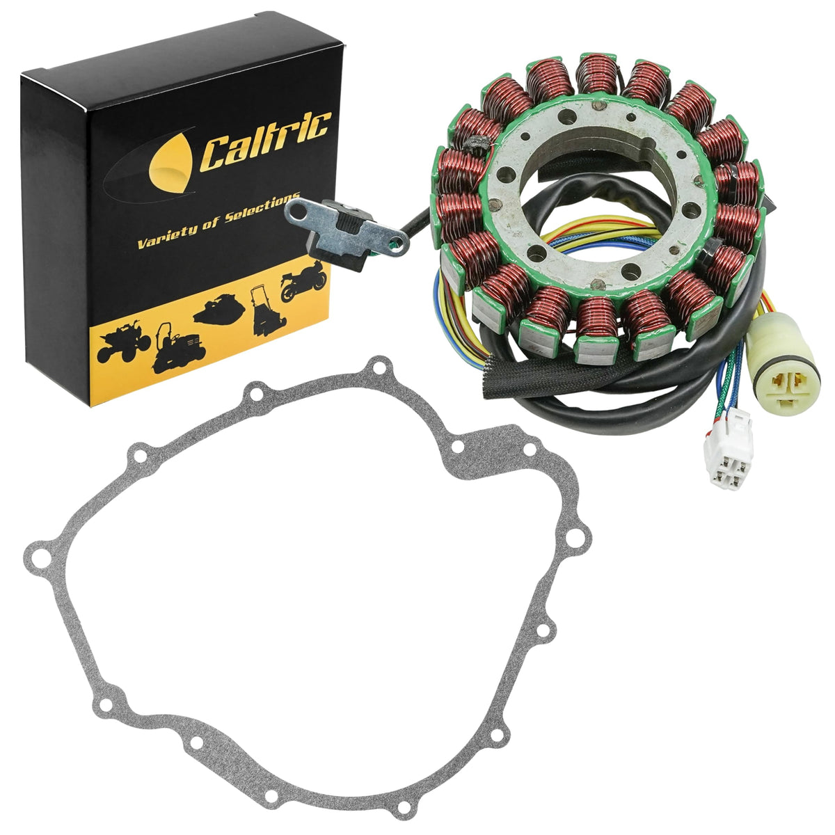 Caltric Stator And Gasket Compatible With Yamaha Rhino 660 Yxr660F 2004 2005 2006 2007