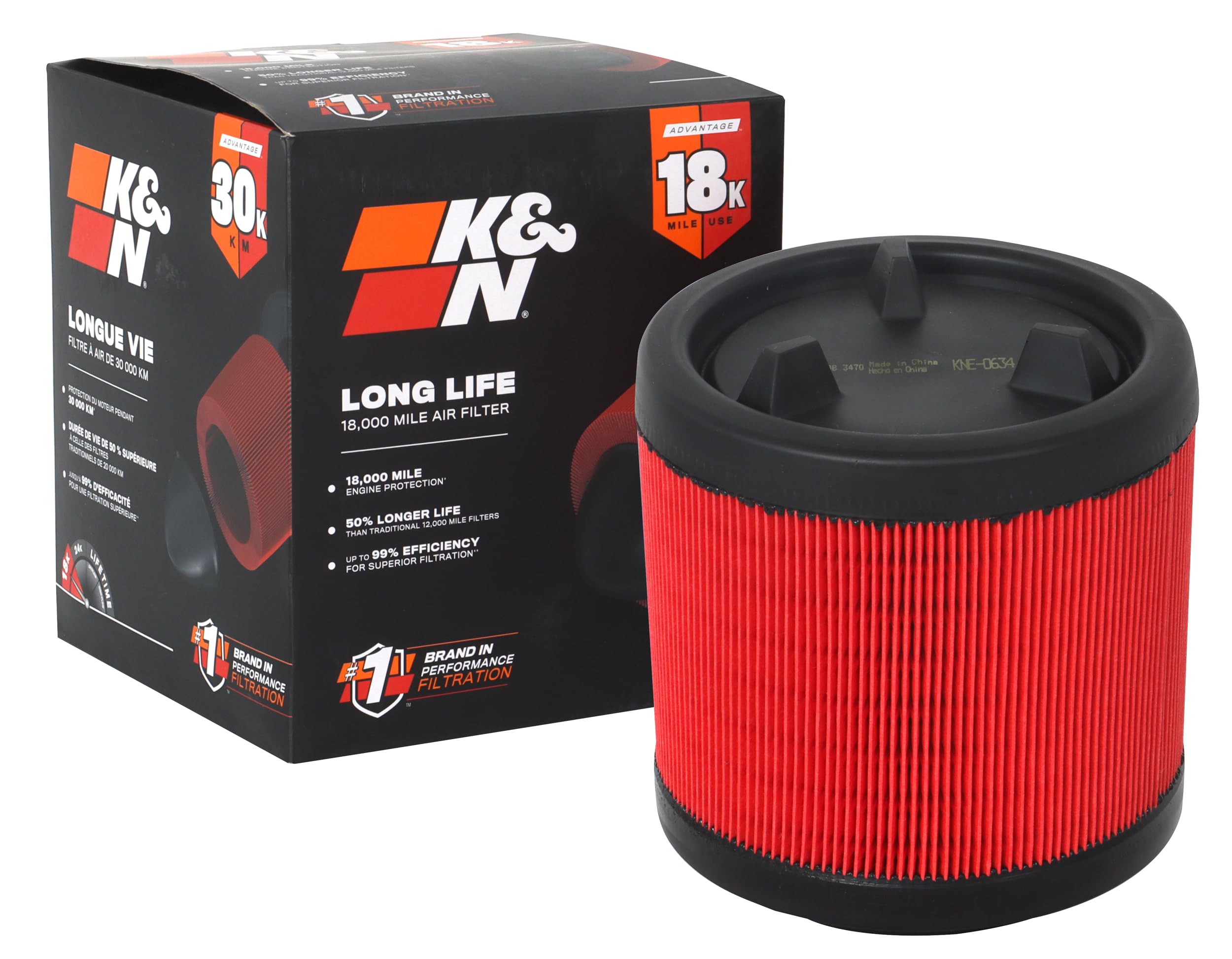 K&N Engine Air Filter: Long Life 18,000 Mile Replacement Air Filter: Compatible With 2021 Ford Bronco, Kne-0634
