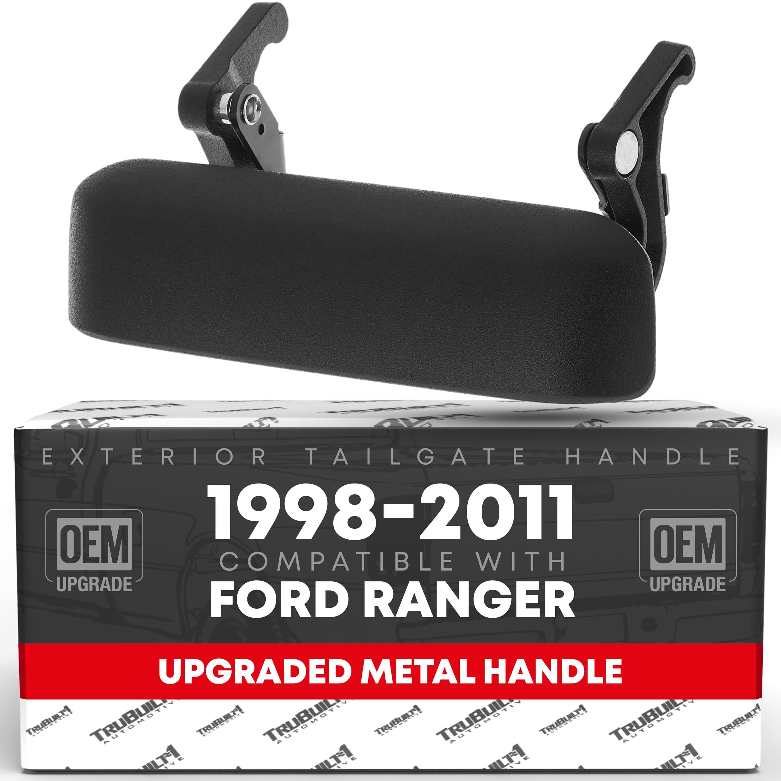 TRUBUILT1 AUTOMOTIVE Exterior Tailgate Door Handle for 1998-2011 Ford Ranger - Smooth Metal OEM Style Finish - OEM Part # XL5Z-9