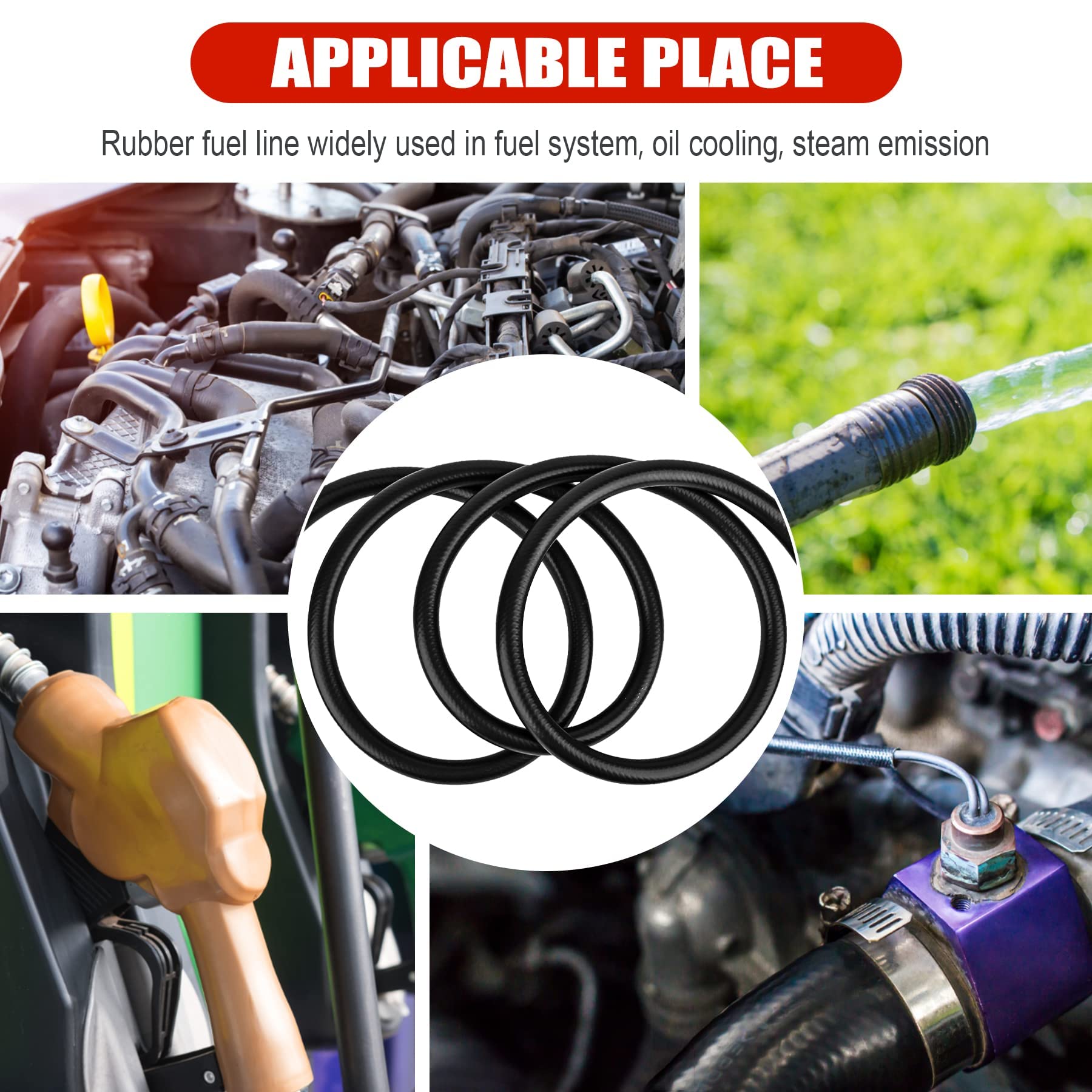 5/16 Inch (8Mm) Id Fuel Line Hose 15Ft Nbr Rubber Push Lock Hose High Pressure 300Psi For Automotive Fuel Systems Engines