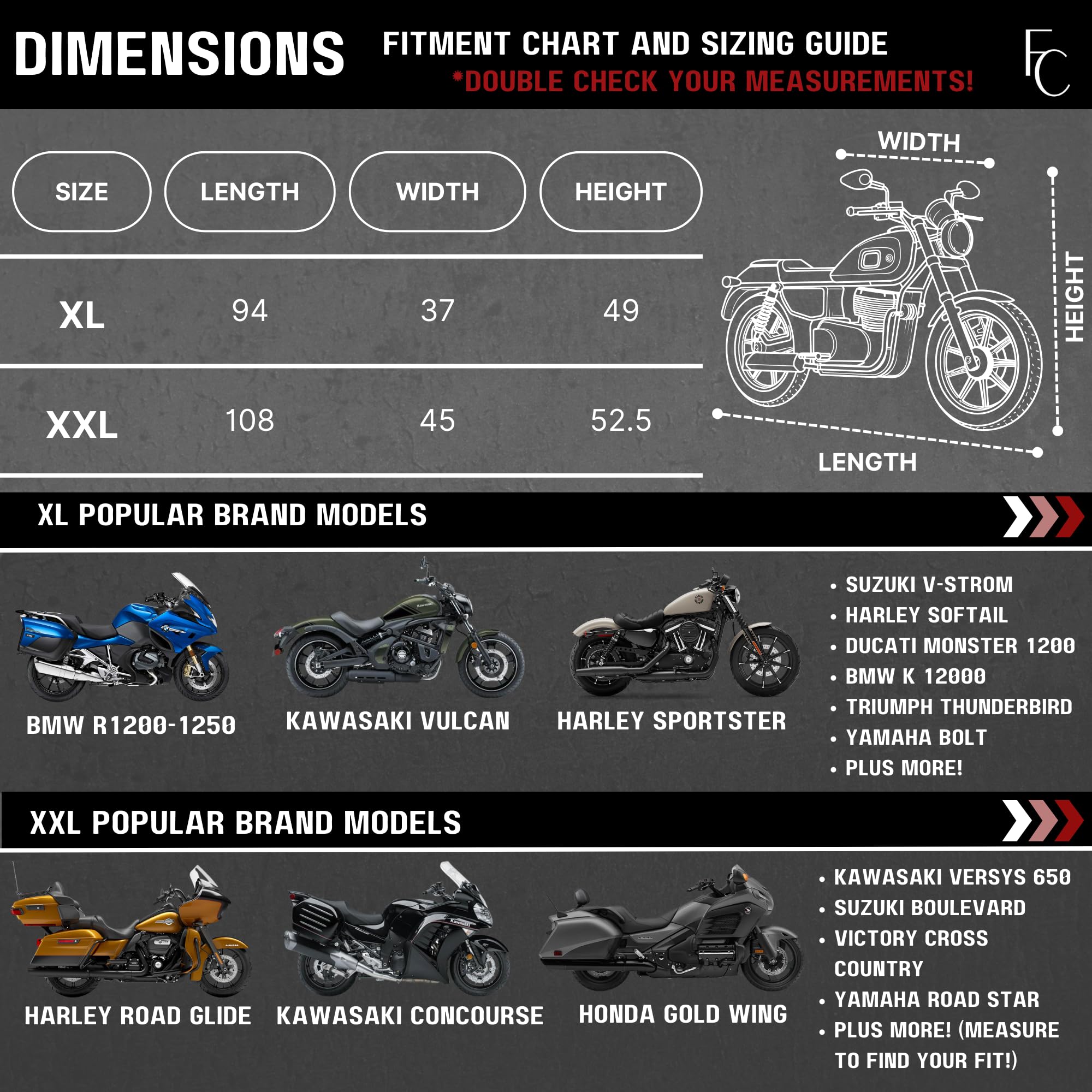 Formosa Covers | Premium Heavy Duty Motorcycle Cover (Xxl). Includes Cable & Lock. Fits Up To 108'' Length Large Cruiser, Tourer