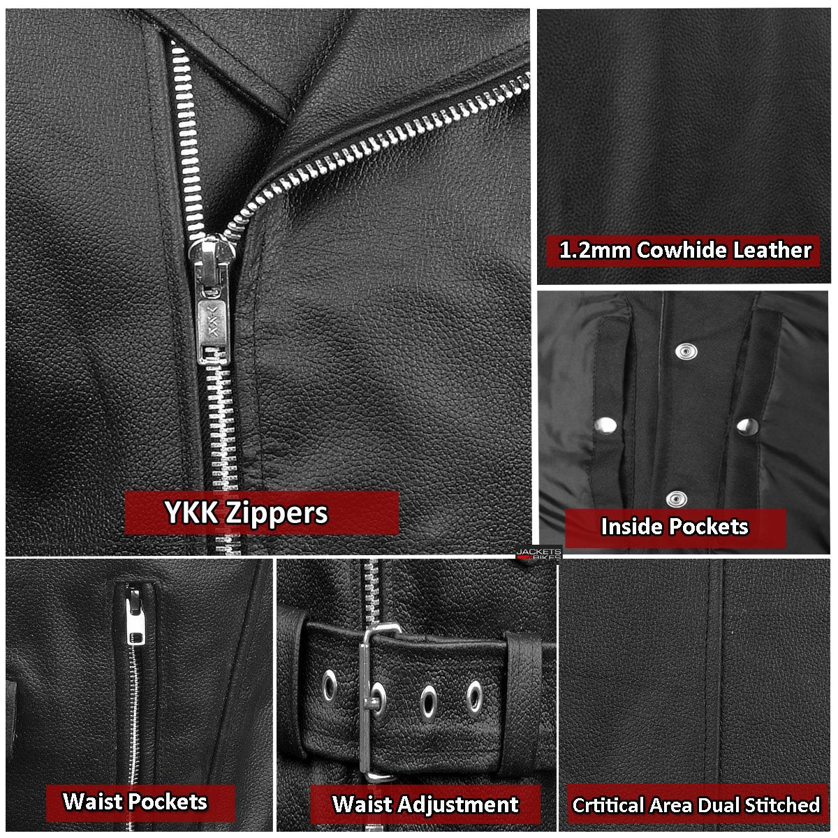 Men'S Classic Cowhide Leather Motorcycle Biker Vest | Concealed Carry Gun Pockets | Vintage Cruiser Vest For Men | Stylish Club Riding Vest Black L