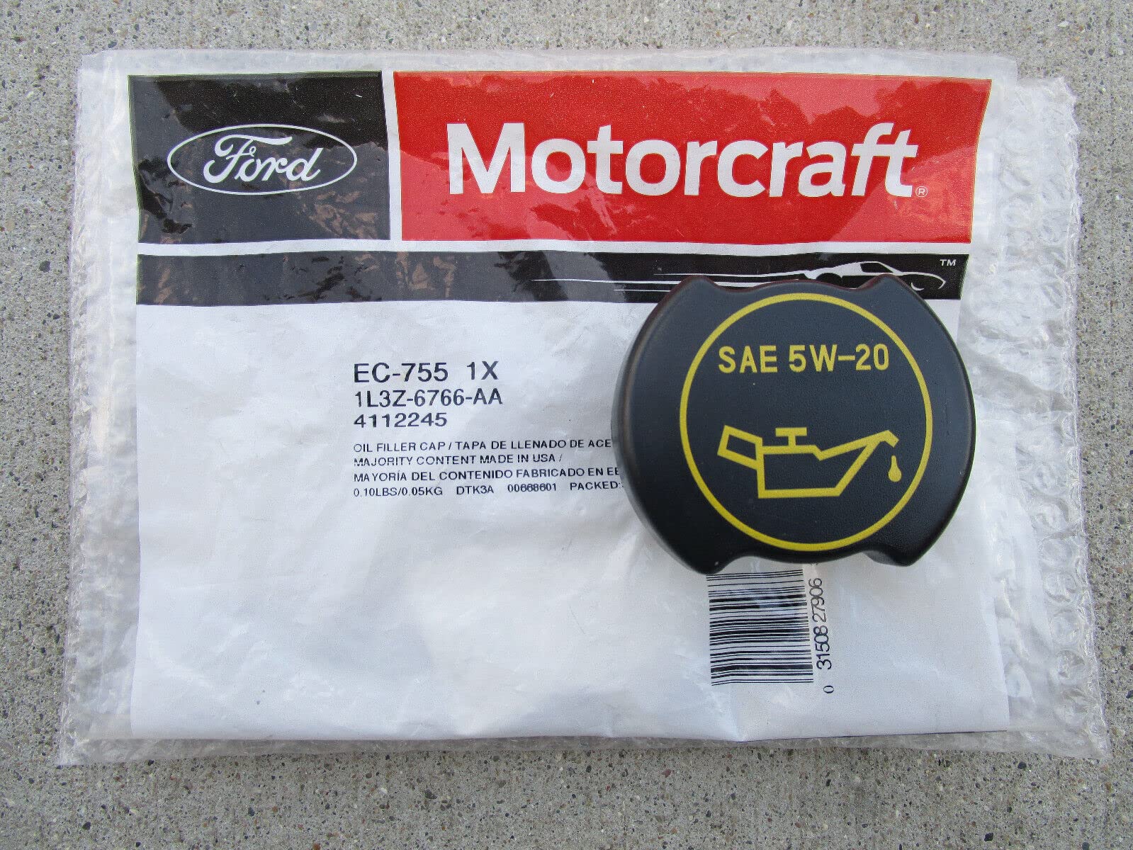 Motorcraft Lincoln Mercury Engine Oil Filler Cap Sae 5W-20 Oem New Motorcraft Ec755