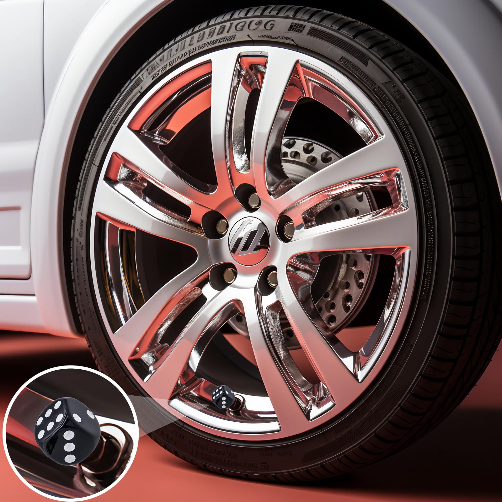 MEAJOO 8PCS Dice Tire Valve Stem Caps,Waterproof Airtight Car Wheel Tire Air Caps Universal Tire Valve Stem Covers for Cars, SUV