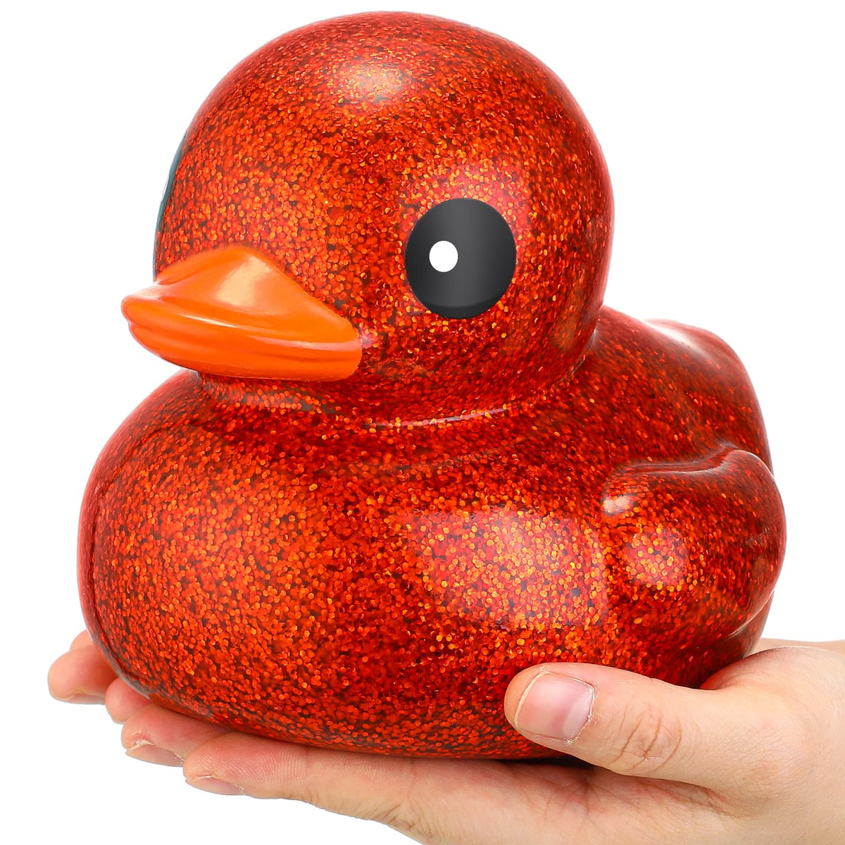 Honoson 6.89 Inch Giant Glitter Rubber Duck Big Glitter Rubber Duck Large Sparkly Duck Bath Toy With Squeaky Sound For Summer Ba