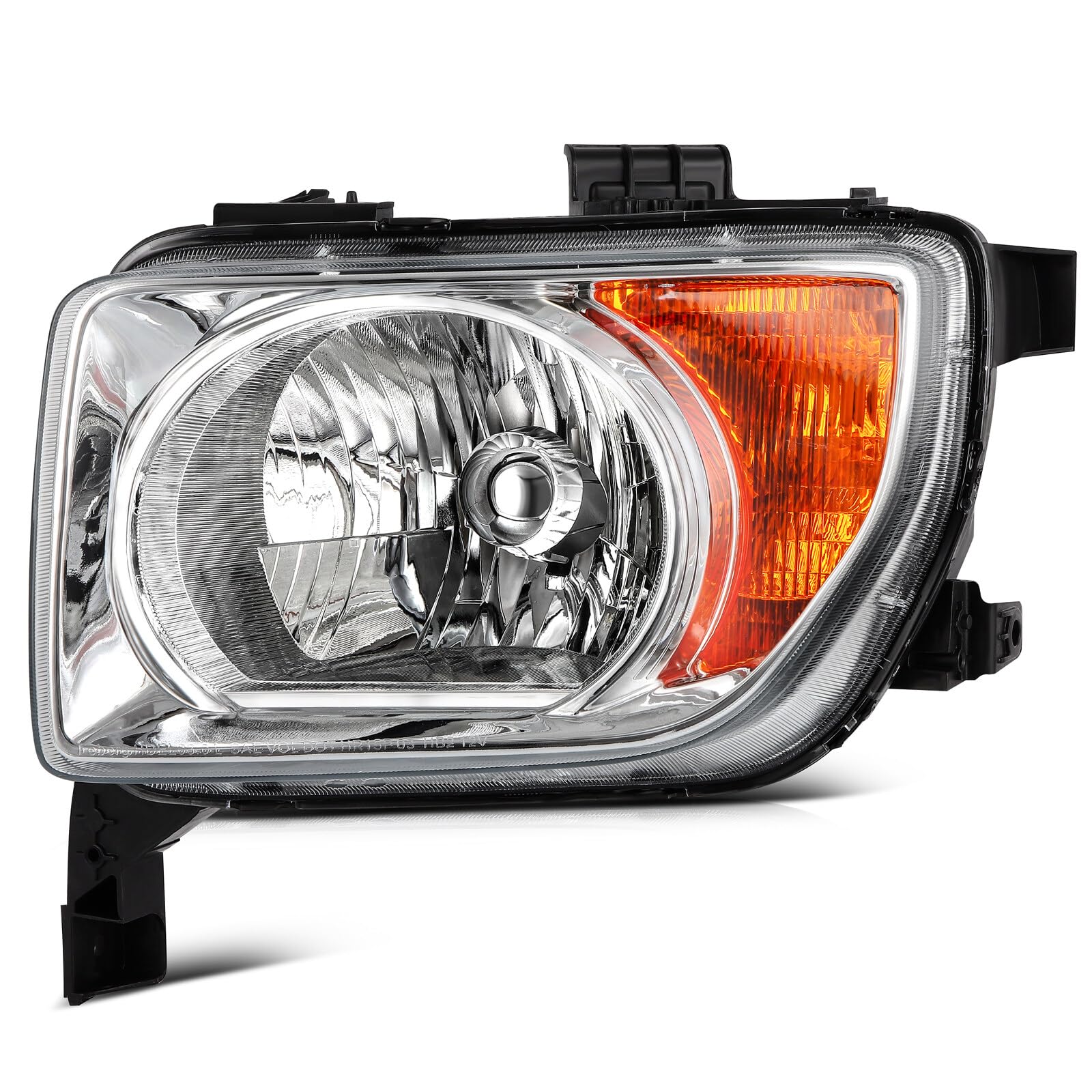 OCPTY Headlight Assembly Driver and Passenger Side Replacement for 2003-2006 For Honda Element Black Housing Amber Reflector 331
