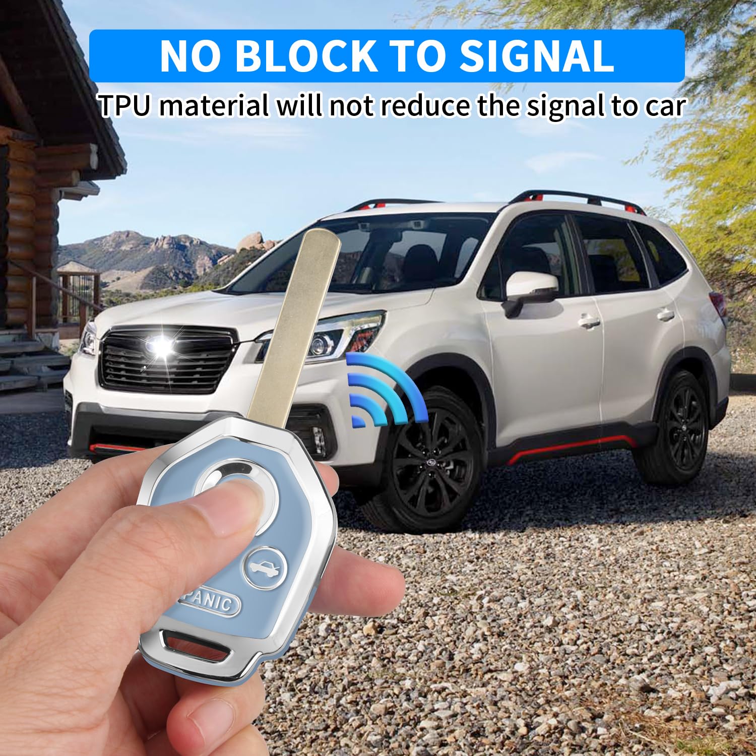 Qbuc For Subaru Key Fob Cover With Keychain Soft Tpu Protection Case Compatible With 2008-2019 Ascent Brz Crosstrek Forester Imp