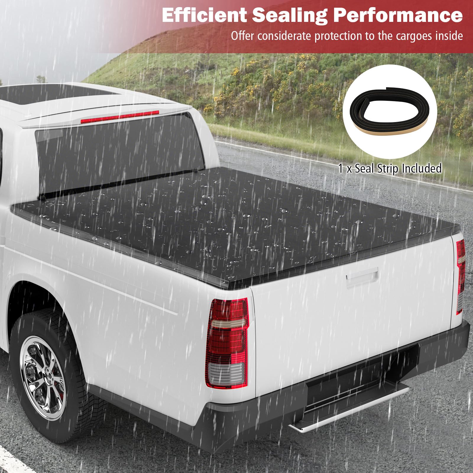 Ironmax Truck Bed Cover, Soft Tri-Fold Truck Tonneau Cover Compatible With 2015-2023 Ford F150 Standard Short Bed, Fleetside 6.5 Feet Bed