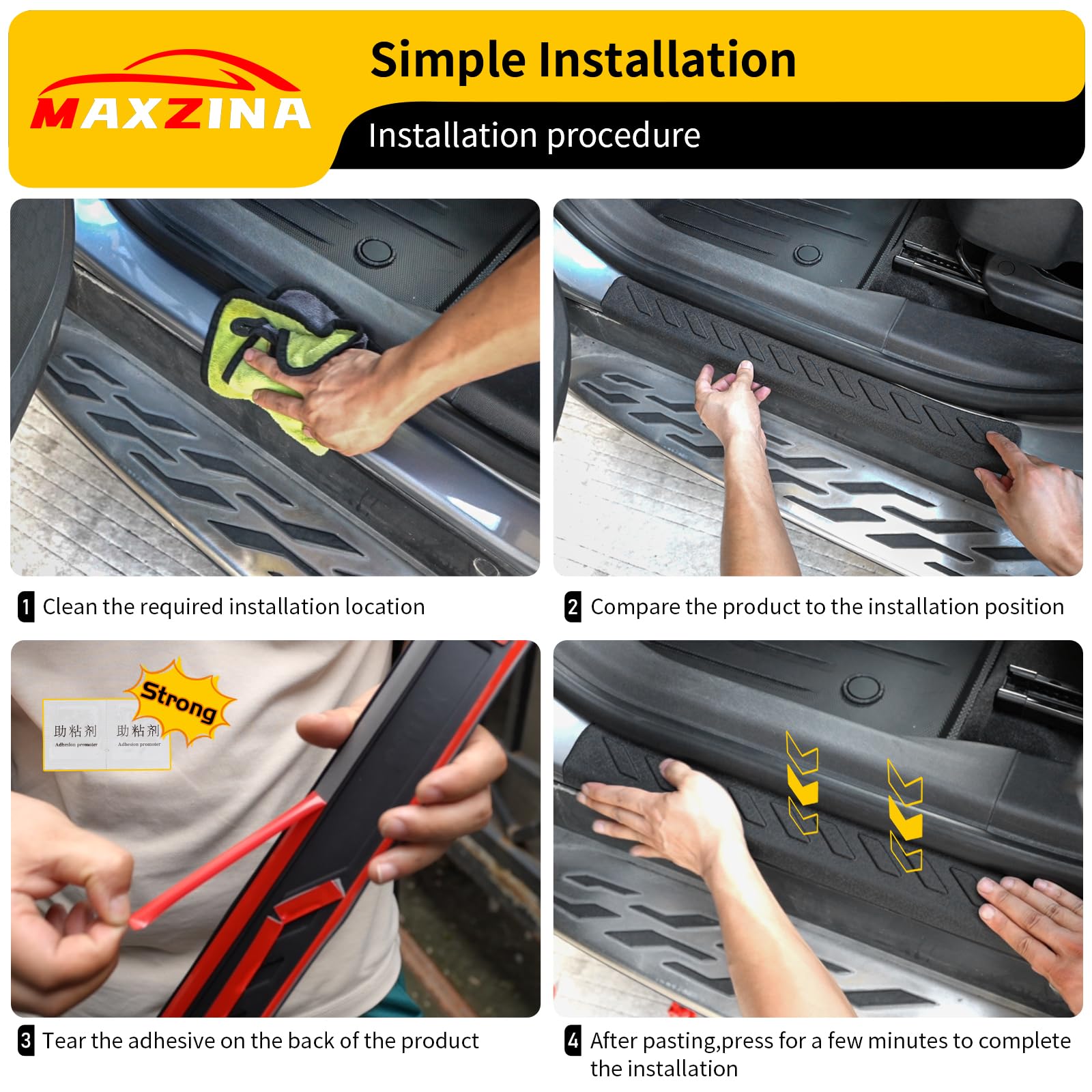 Maxzina Door Sill Protector Compatible with 2021-2025 Chevrolet Trailblazer Step Protector Side Edge Step Guard Car Door Dust Sh