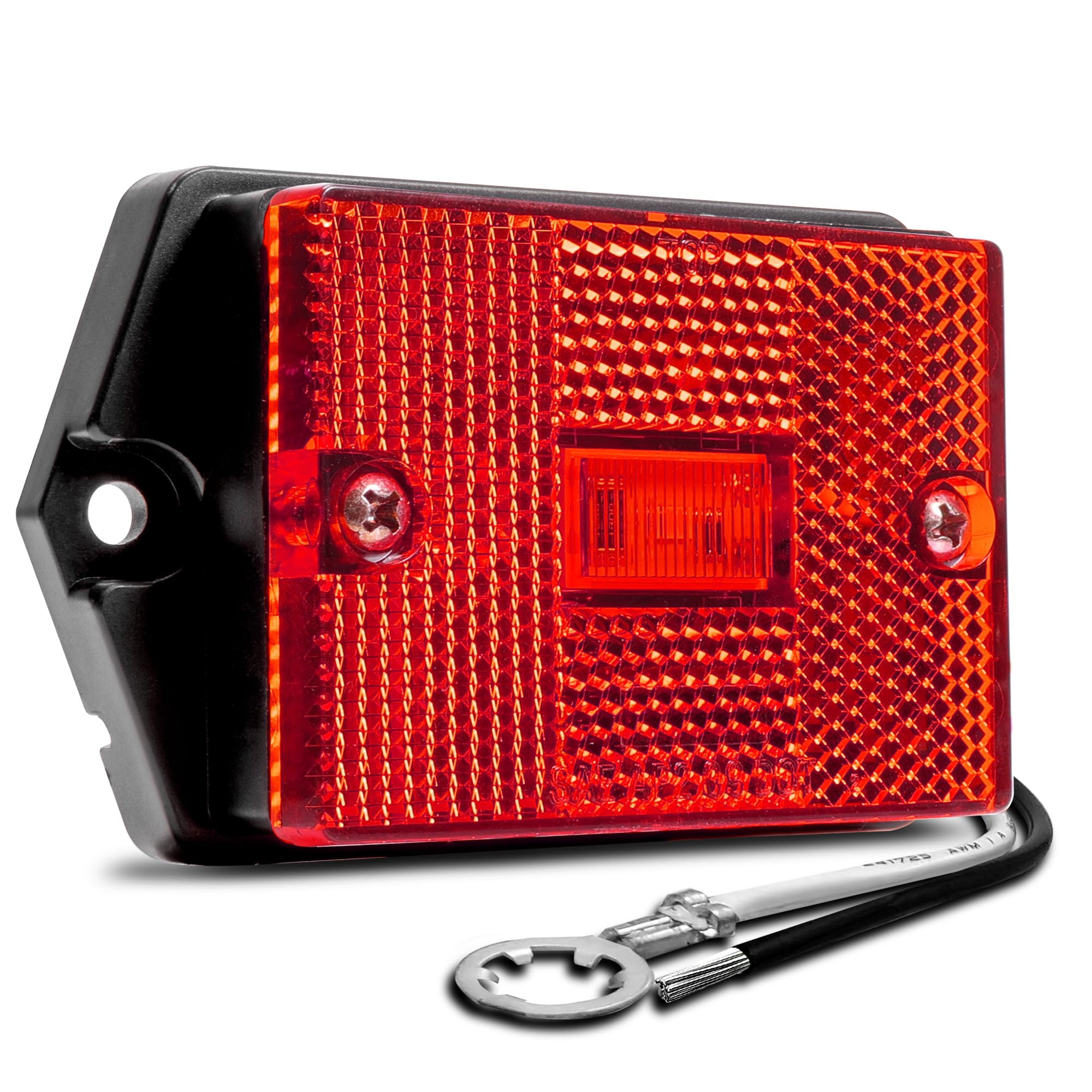 True Mods 2X3 3X2 Inch Red Led Surface Mount Side Marker Light [Dot Fmvss-108] [Sae Ap2] [Ip67 Waterproof] [Integrated Reflector