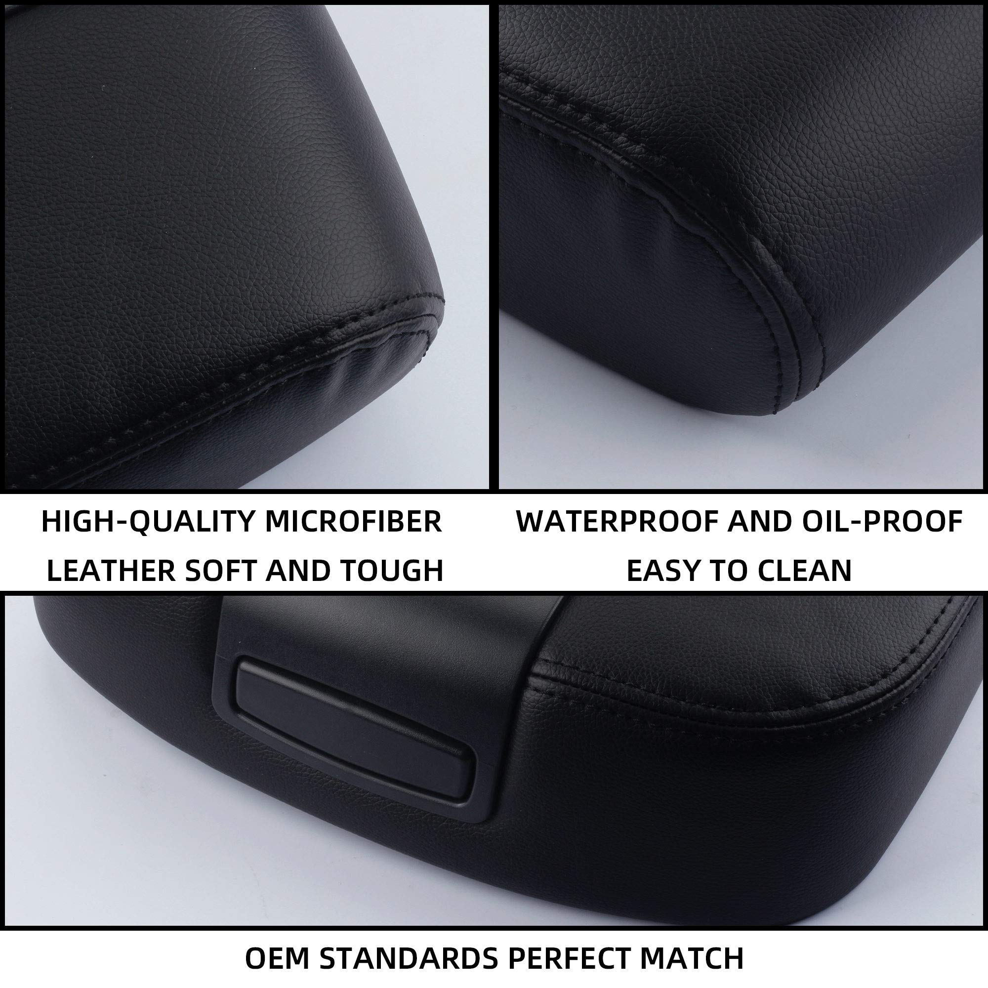 Dasbecan Center Console Lid Armrest Cover Compatible With 2007-2014 Avalanche Silverado Suburban 1500 2500 Yukon Sierra 2500Hd 3500Hd Armrest Center Console Cover Lid Kit 15217111(Black)