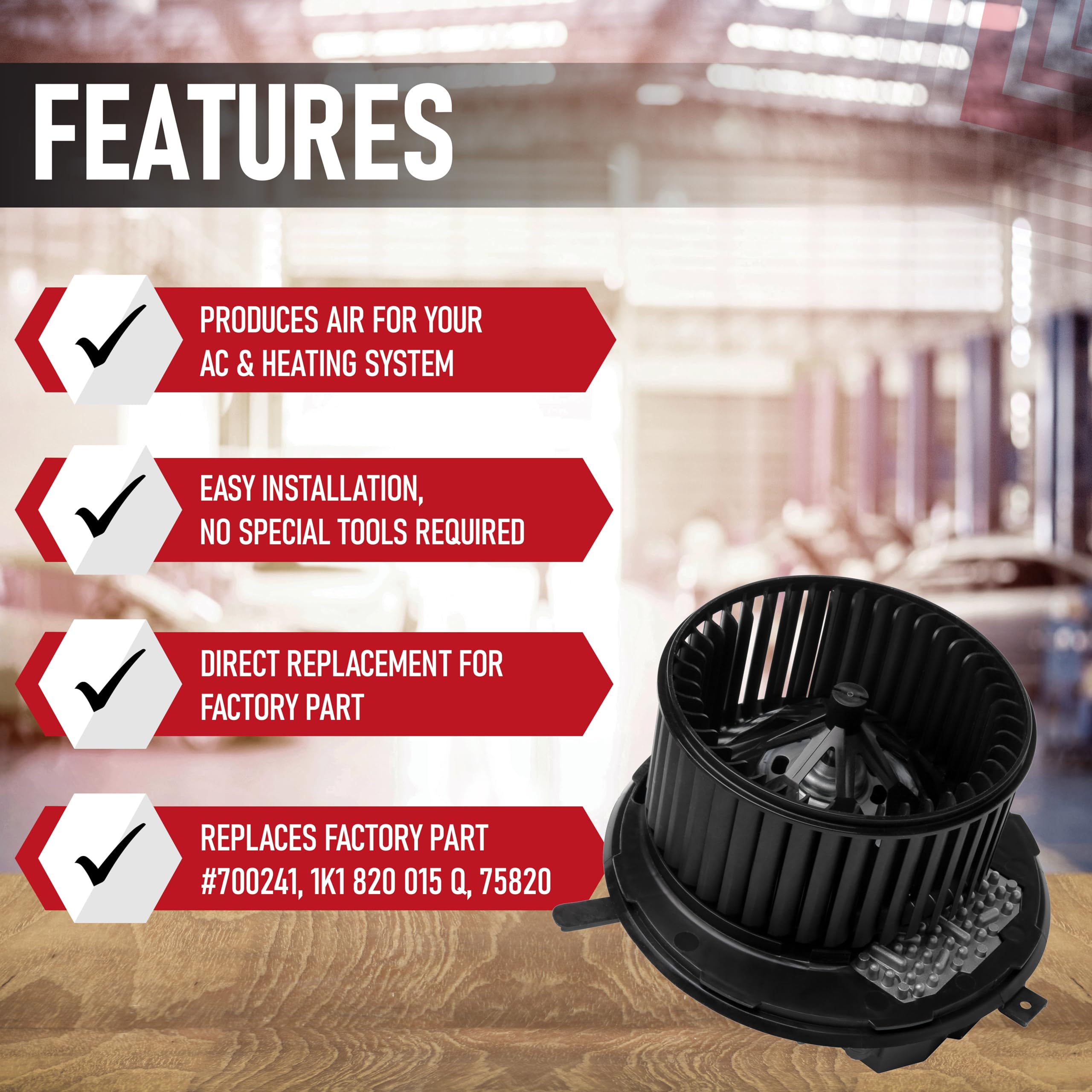 Hvac Blower Motor Replacement With Fan & Resistor - Compatible With Audi And Volkswagen - A3, A3 Quattro, Tt, Tt Quattro, Tts Qu