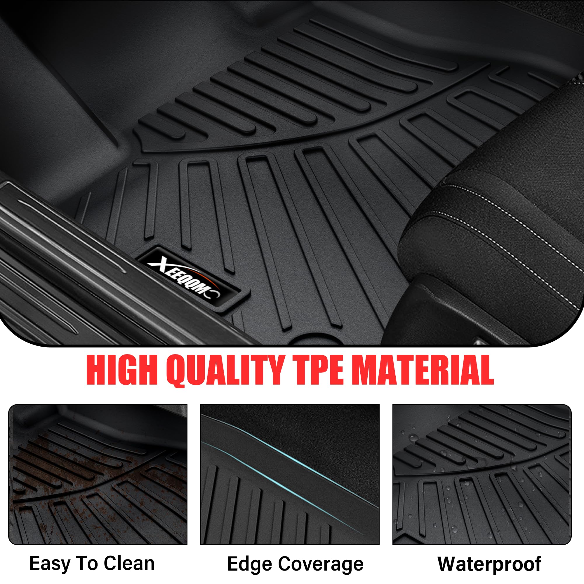 Floor Mats For 2025 Chevrolet Equinox Fuel (Not For Ev) Trunk Mat With Backrest Mat All Weather Tpe Rubber Floor Liner Set Cargo