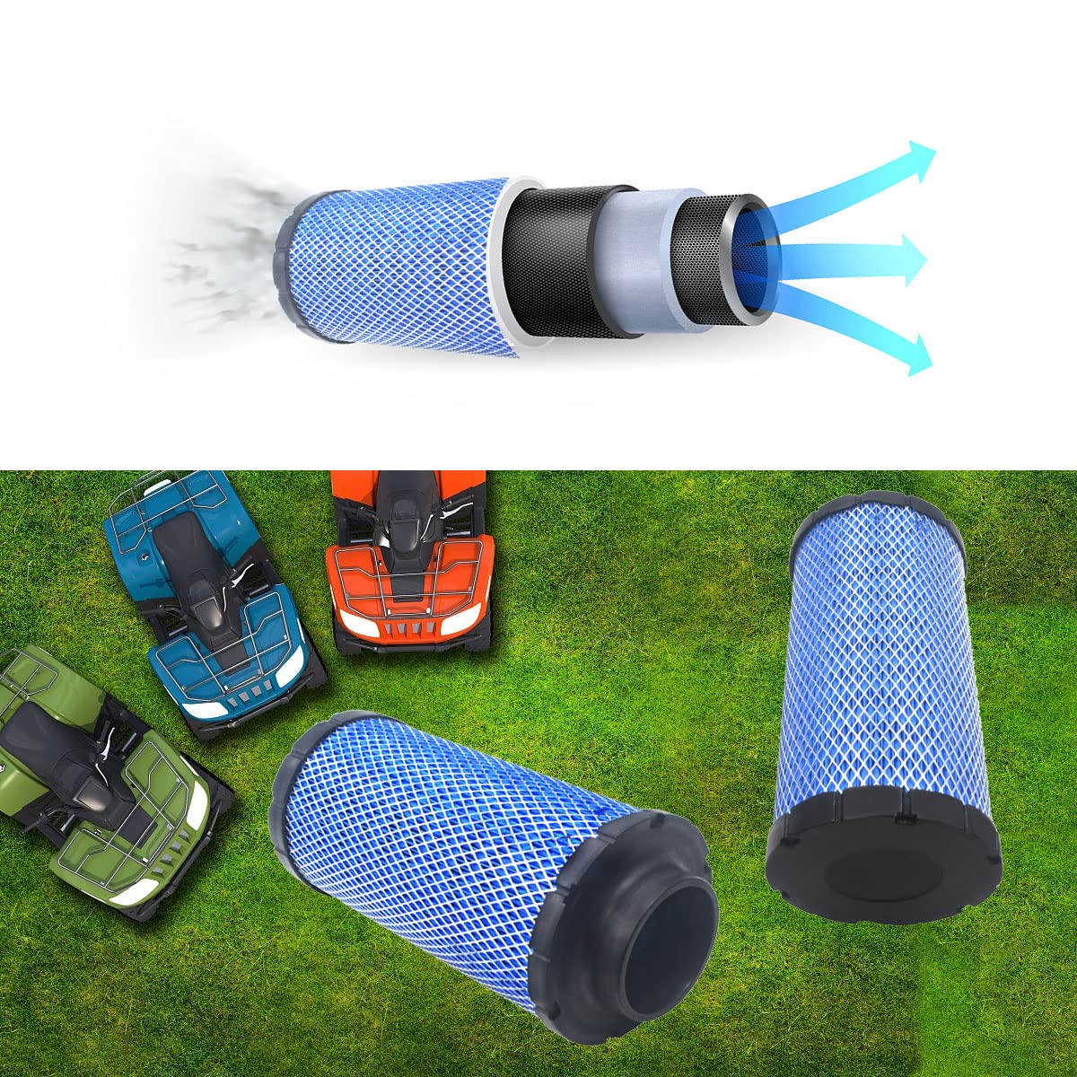 Anoety air filter Replace for Polaris RZR XP Turbo/RZR 1000 XP 2014 2015 2016 2017 2018 2019 2020 2021 2022 2023#2882234 1240822