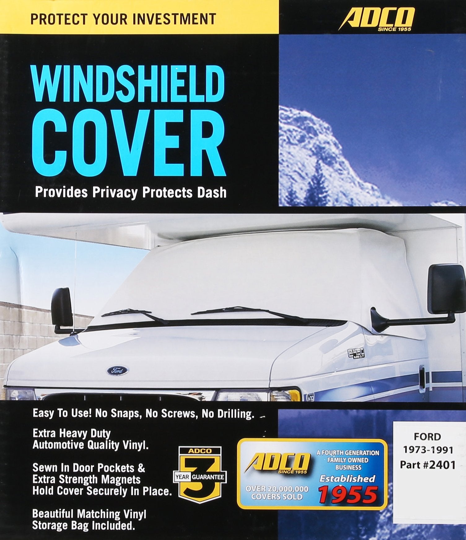 Adco 2401 Polar White Windshield Cover