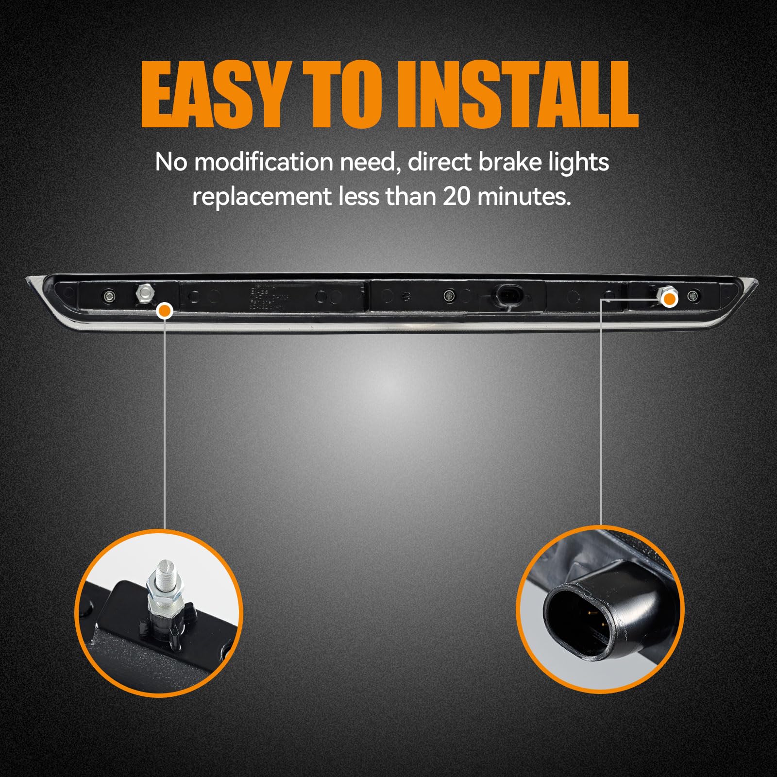 Cxdar Third 3Rd Brake Light Led For 2007-2014 Chevy Suburban 1500 2500, High Mount Rear Brake Lights Assembly For 07-14 Tahoe/Gm