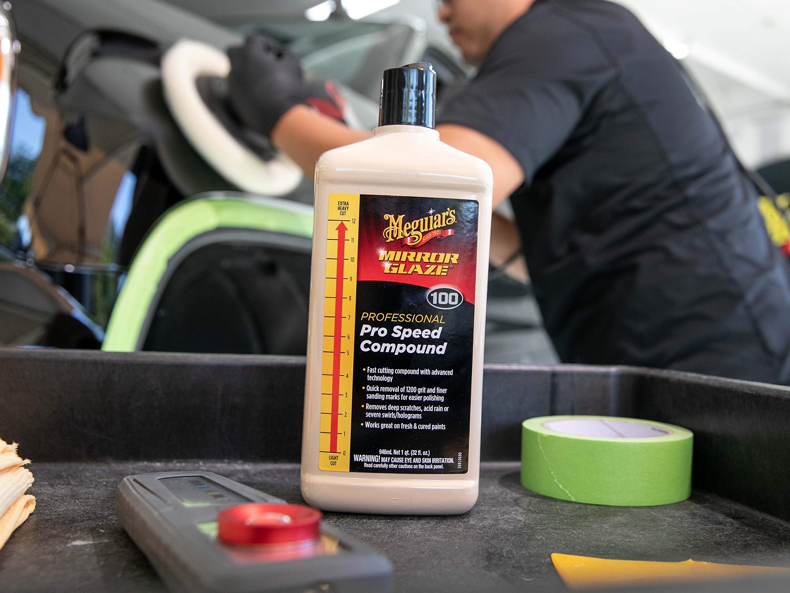 Meguiar'S Pro Speed Compound M10032 - Fast-Cutting Compound For Heavy Scratch And Swirl Removal - Professional Car Polish - Compound That Removes Up To 1200 Grit Sanding Marks, 32 Oz