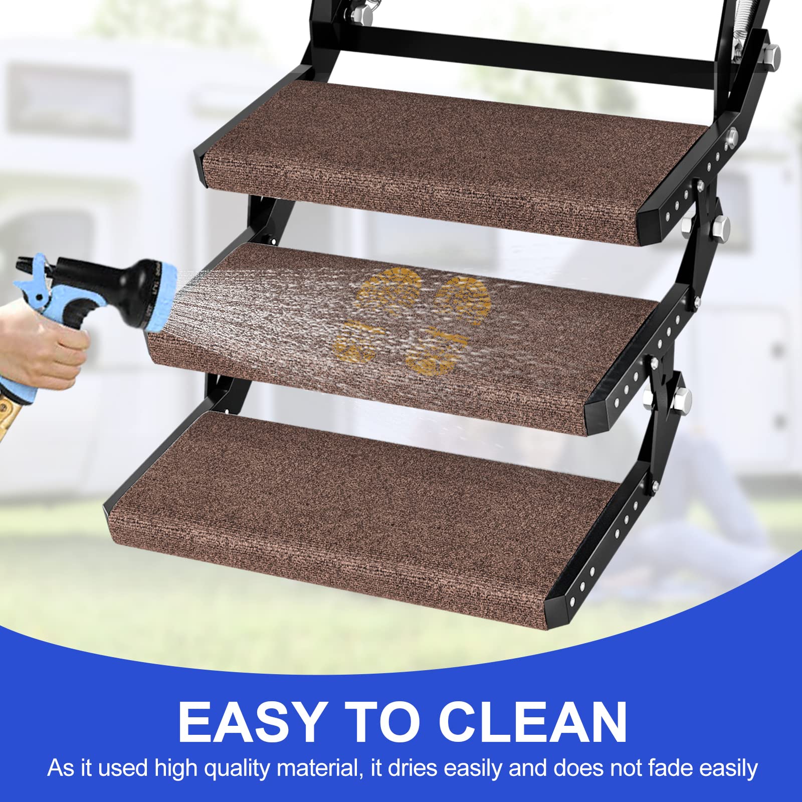 Ristow Ristow Rv Step Covers 3 Pack 18'' Wide Rv Step Rug With Install Hooks Fit 8-11'' Deep Camper Step Cover Rv Stair Covers I