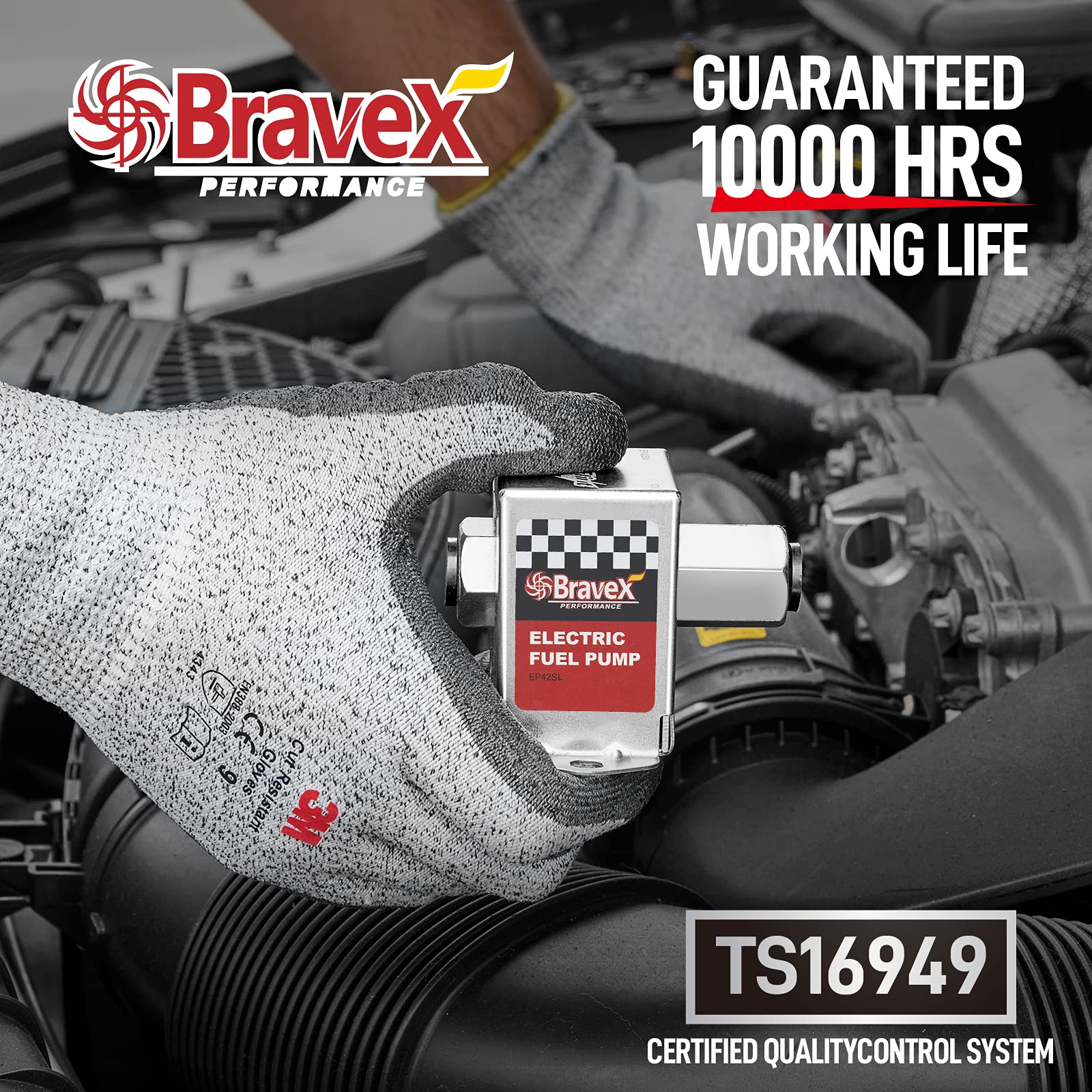 Bravex Inline Electric Fuel Pump Universal Dc 12V Low Pressure 2.5-4 Psi Petrol Diesel (Ep12S)