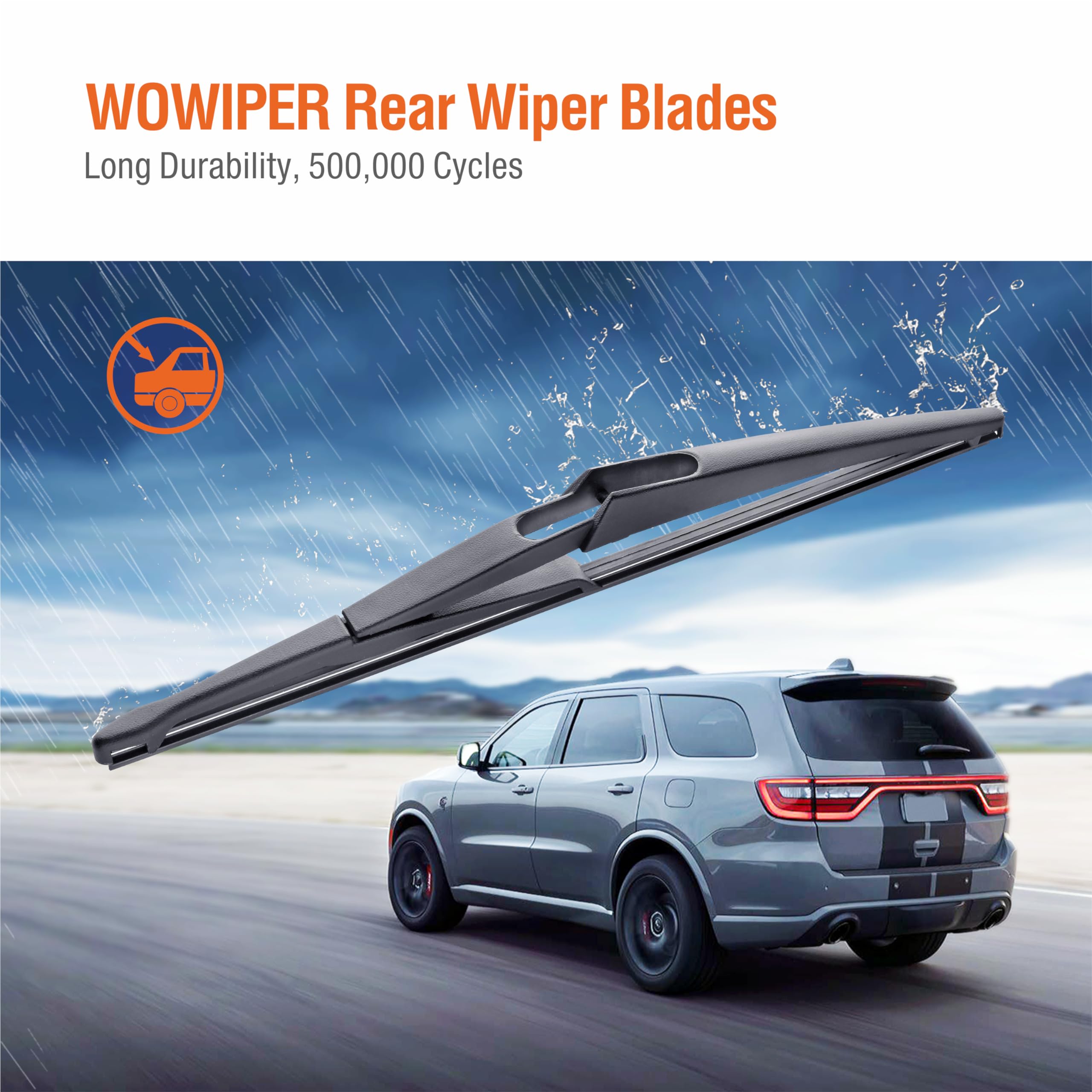 Wowiper 12 Inch (12-J) Rear Wiper Blade Replacement For Rogue 2021-2008 Juke 17-11 Kicks 20-13 Pathfinder 20-13 Qashqai 21-17 /B