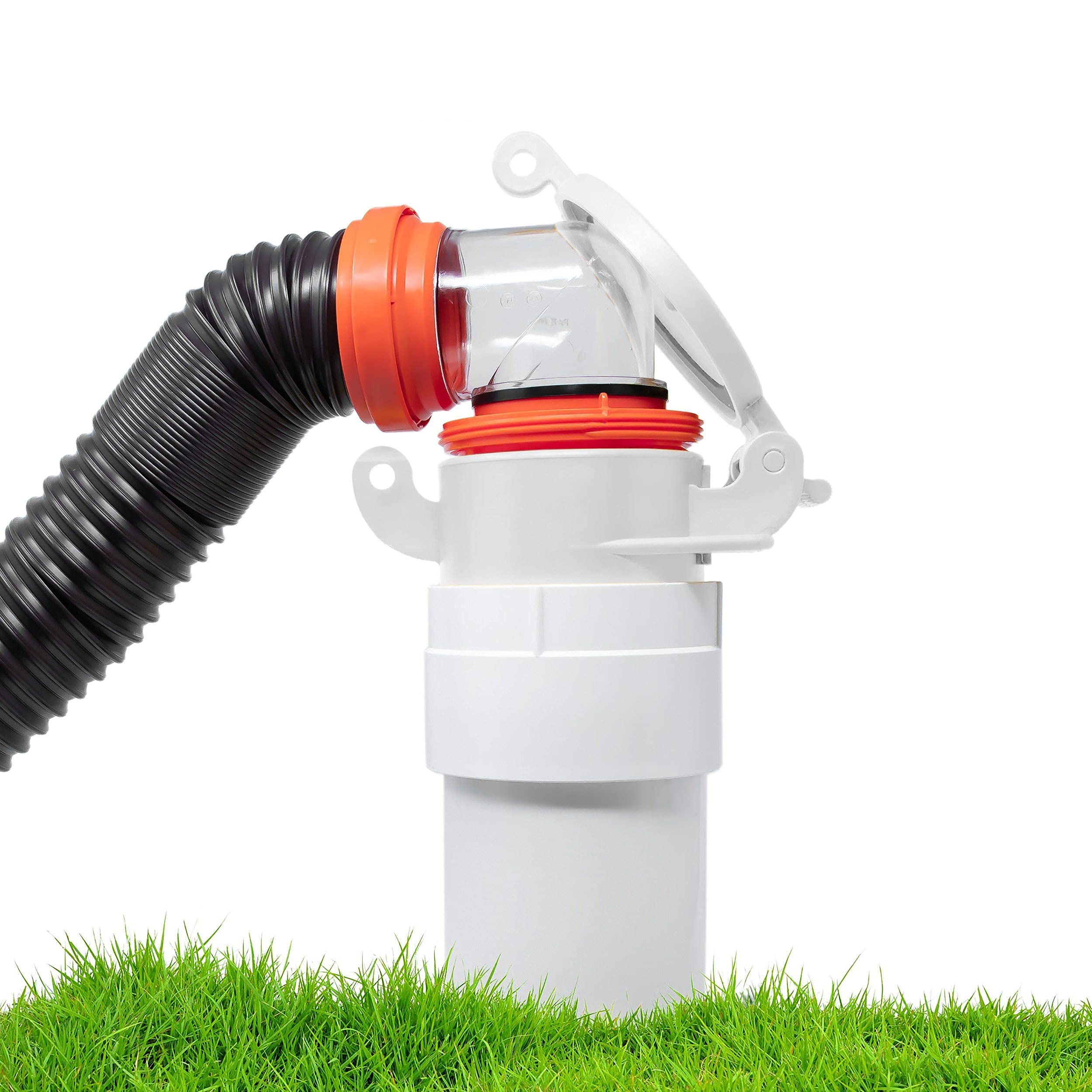 Enviro Design Products Footloose 4'' Sewer Cap For Rv Sites/Campgrounds | Odorless, Self-Closing, Easy To Install & Use | Male,