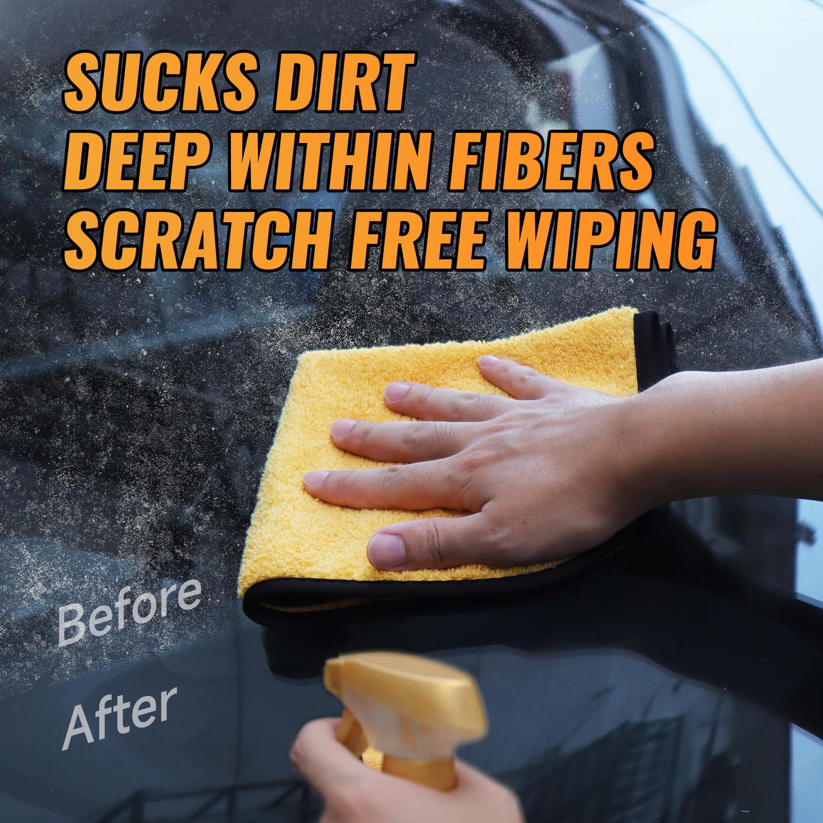 MRD's Home Premium Microfiber Towels,16inch*14inch Microfiber Cleaning Cloth Car Drying Towel,Safe for Car Wash Scratch Free, St