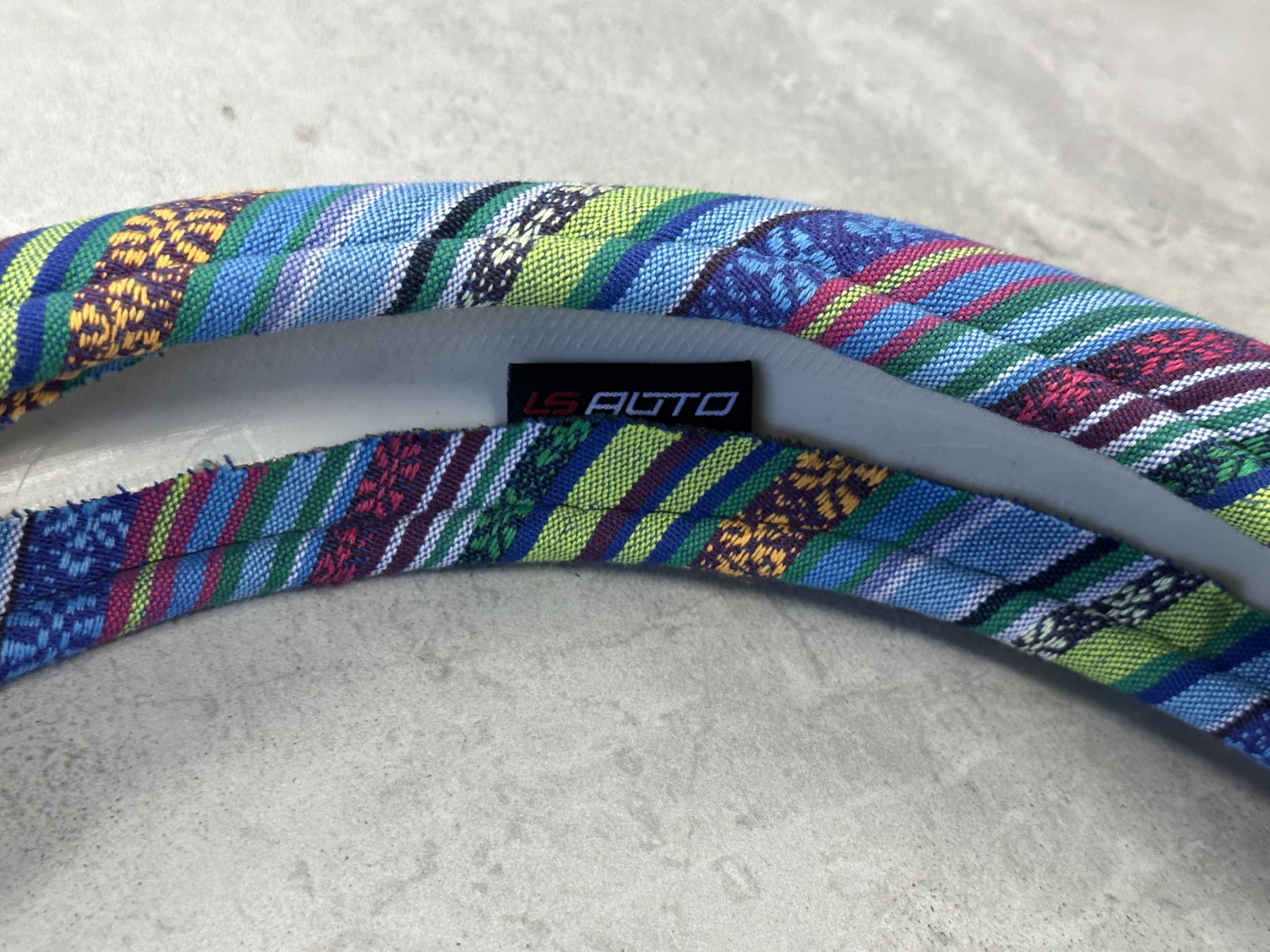 Lsauto Universal 15Inch Ethnic Style Baja Blanket Steering Wheel Cover With Coarse Flax Cloth And Sweat Absorption Anti Slip Car