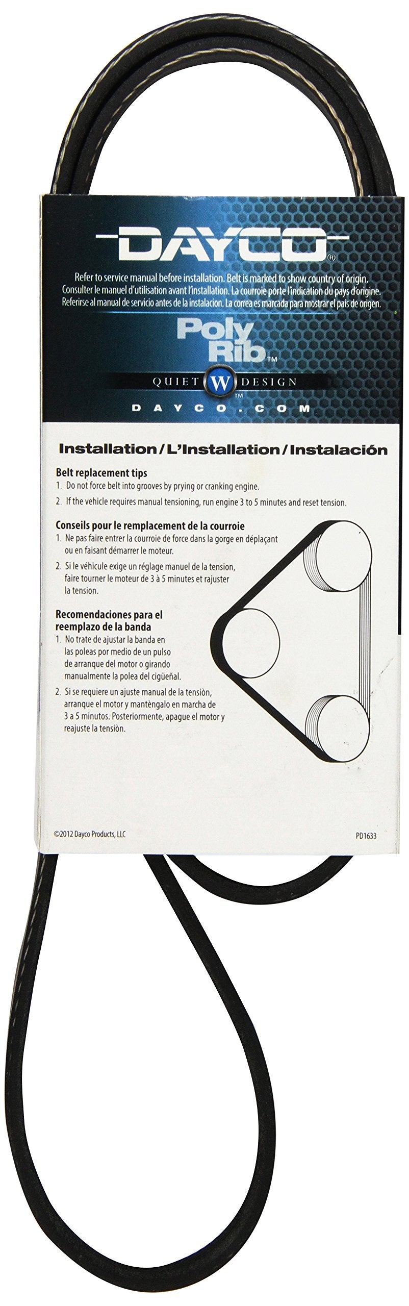 Dayco 5050445 Serpentine Belt , Black