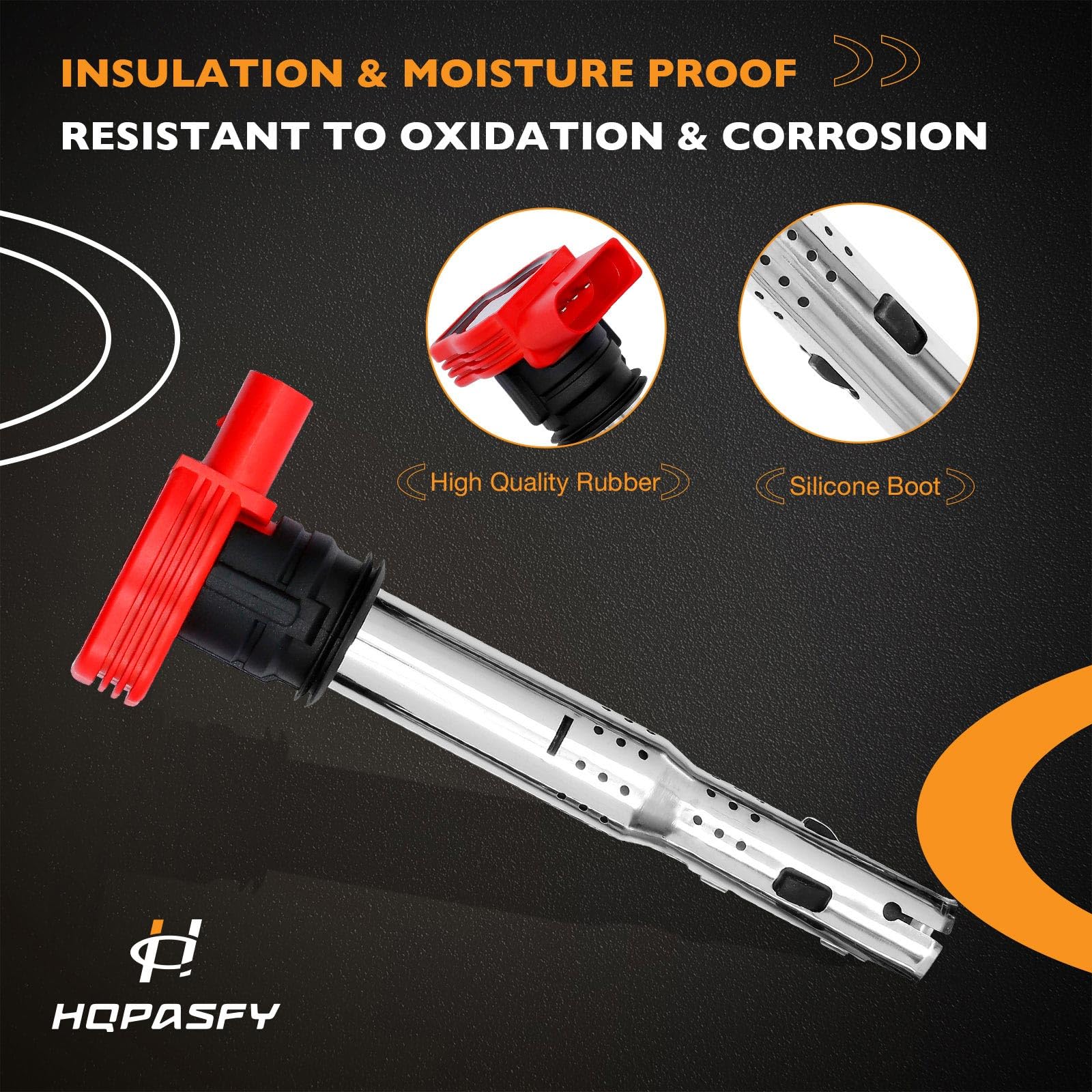 HQPASFY Ignition Coil Pack Set of 4 for Audi A4 A6 Q7 R8 S4 S5 TT Volkswagen Passat Golf GTI - Replaces 06E905115