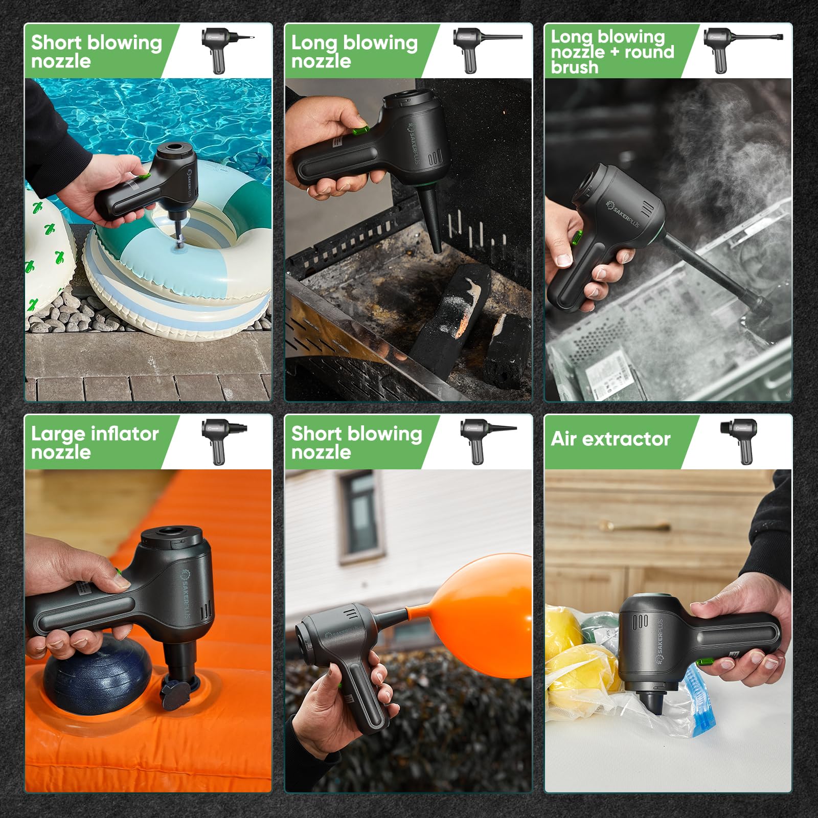 SakerPlus Car Vacuum Cleaner-Wireless Handheld Car Vacuums with Best Suction,Brushless Motor 12000PA High Power,3 in 1 Mini Port