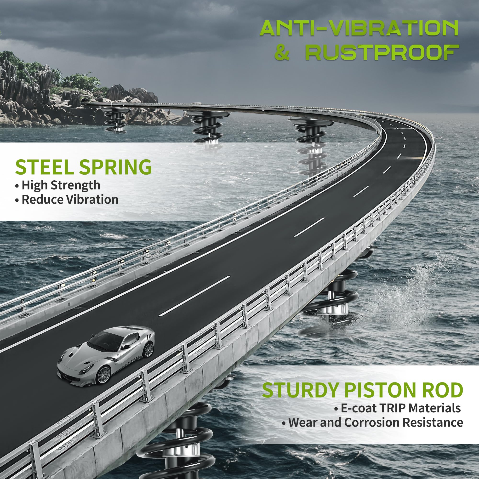 Autosaver88 Rear Complete Struts Shocks Assembly Compatible With 2009-2013 Corolla, 2009-2013 Matrix, 2009-2010 Pontiac Vibe