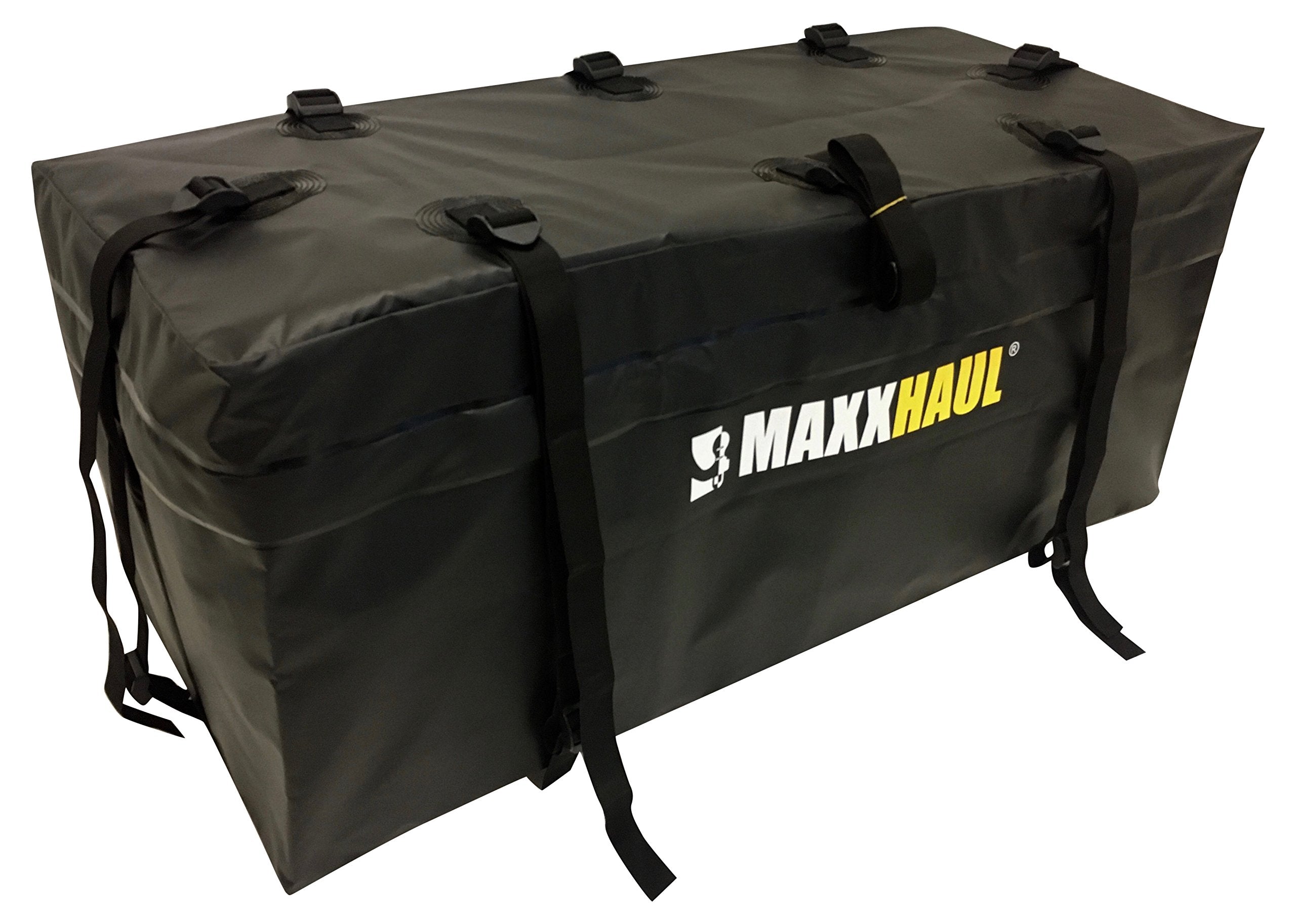 Maxxhaul 70209 Soft Shell Cargo Carrier Bag For Hitch Mount Cargo Rack - Heavy Duty And Water Resistant 47 Inch 20 Inch X 20 Inch Black With Tie Down Straps