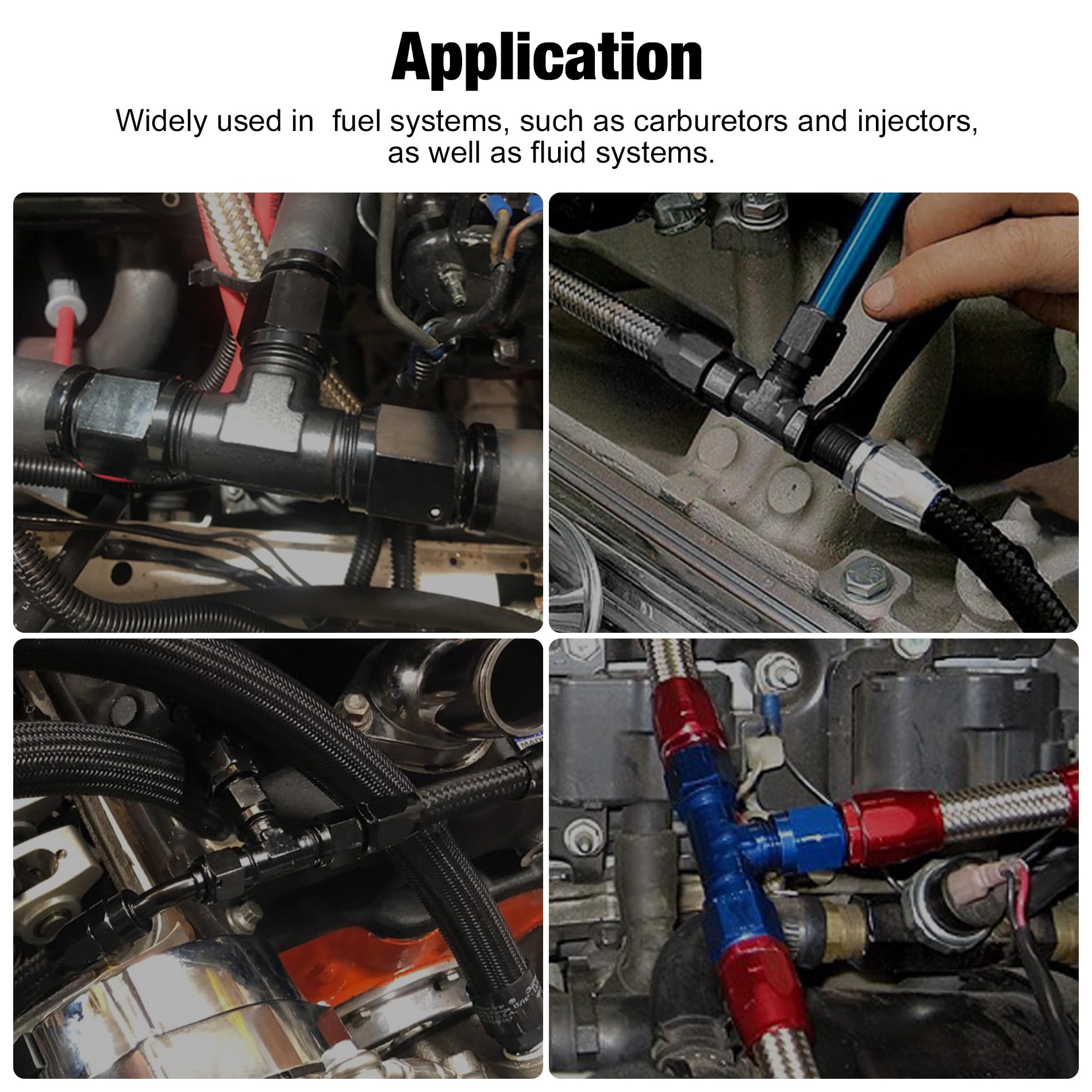 Evil Energy 6An Flare Male Tee Fitting Adapter With An6 Female Swivel On Run Black