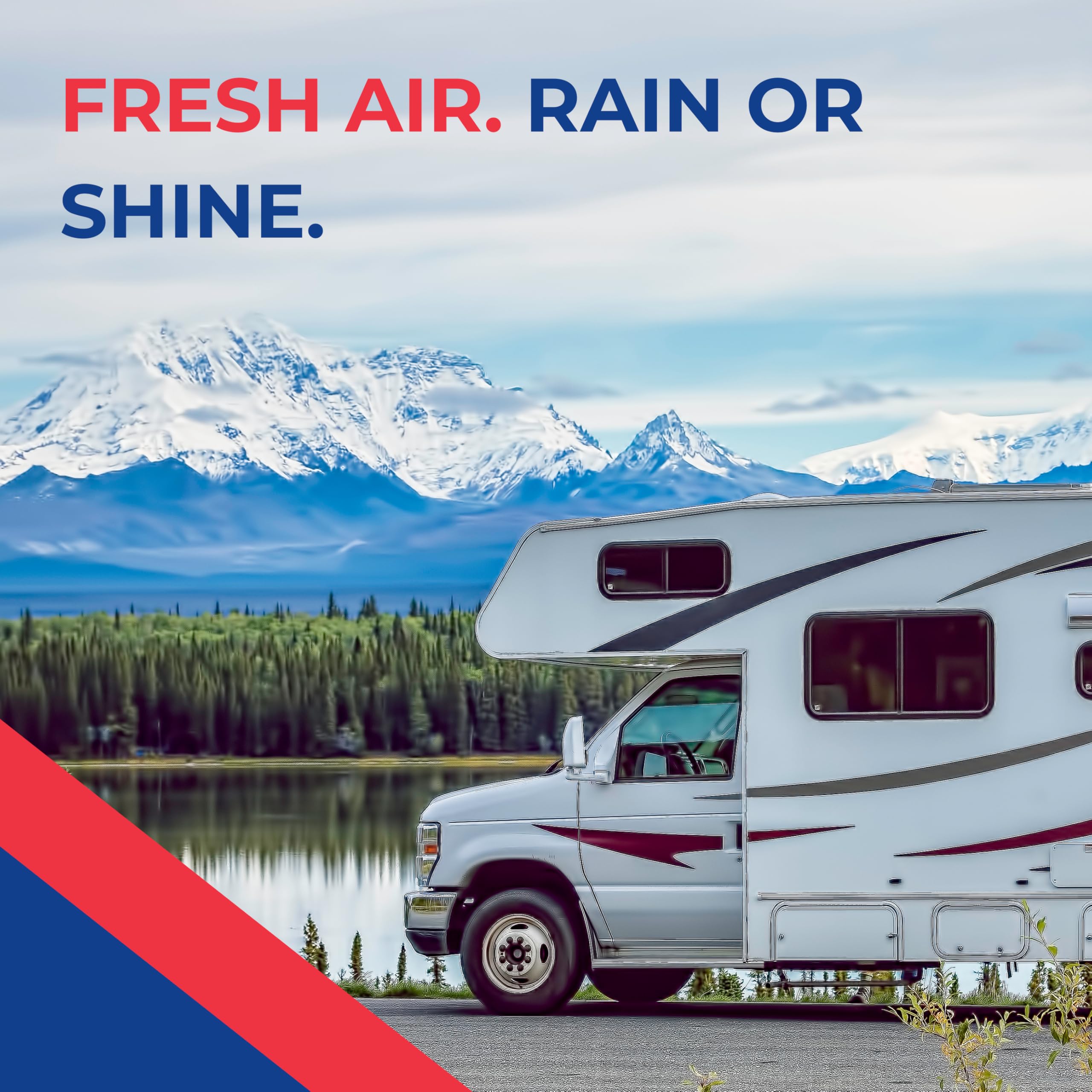 MAXXAIR Maxxfan Deluxe - All-In-One RV Vent, Shield & Fan; Built-In Rain Shield, 10 Speed Reversible Fan with Thermostat, Fits S