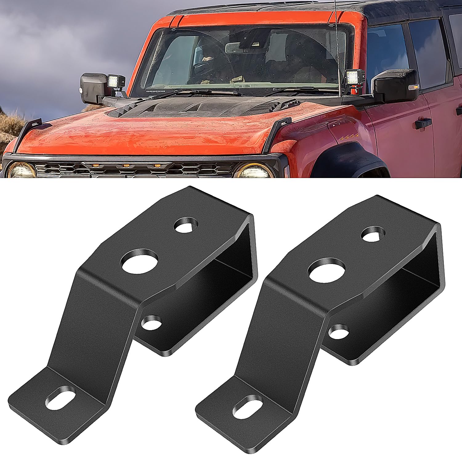 Nilight 2Pcs Lower Windshield Hinge Mounting Brackets A-Pillar Brackets For Offroad Led Fog Light Pods For 2021 2022 2023 2024 F