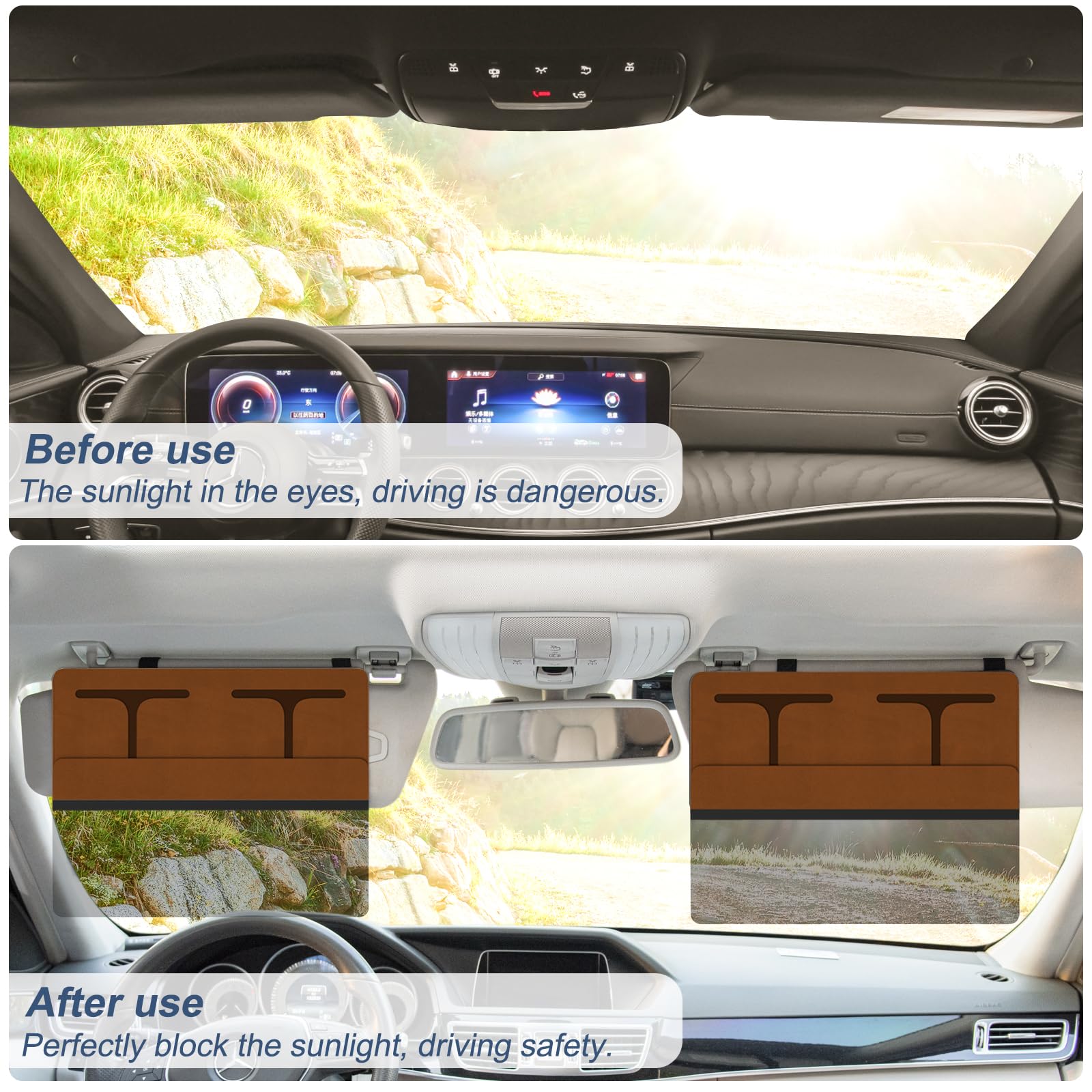 Nazzo Car Visor Extender Polarized, Sun Visor Extender For Car Attachment Sun Blocker, Anti-Glare Removable Pc Lens To Expand Su