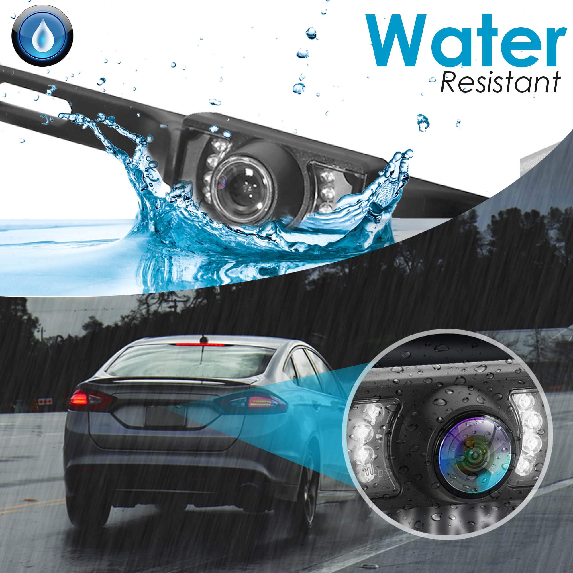 Pyle Wireless Backup Car Camera Rearview Monitor System - Parking & Reverse Safety Distance Scale Lines, Waterproof & Night Visi