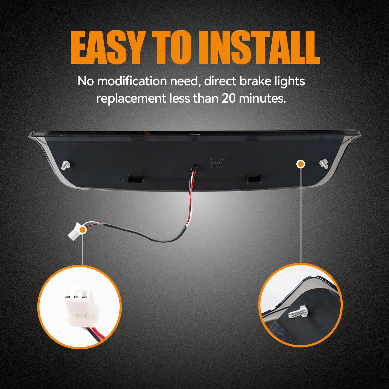 Cxdar Third 3Rd Brake Light Led For 2005-2016 Nissan Frontier, High Mount Rear Brake Lights Assembly For 2004-2015 Nissan Titan,