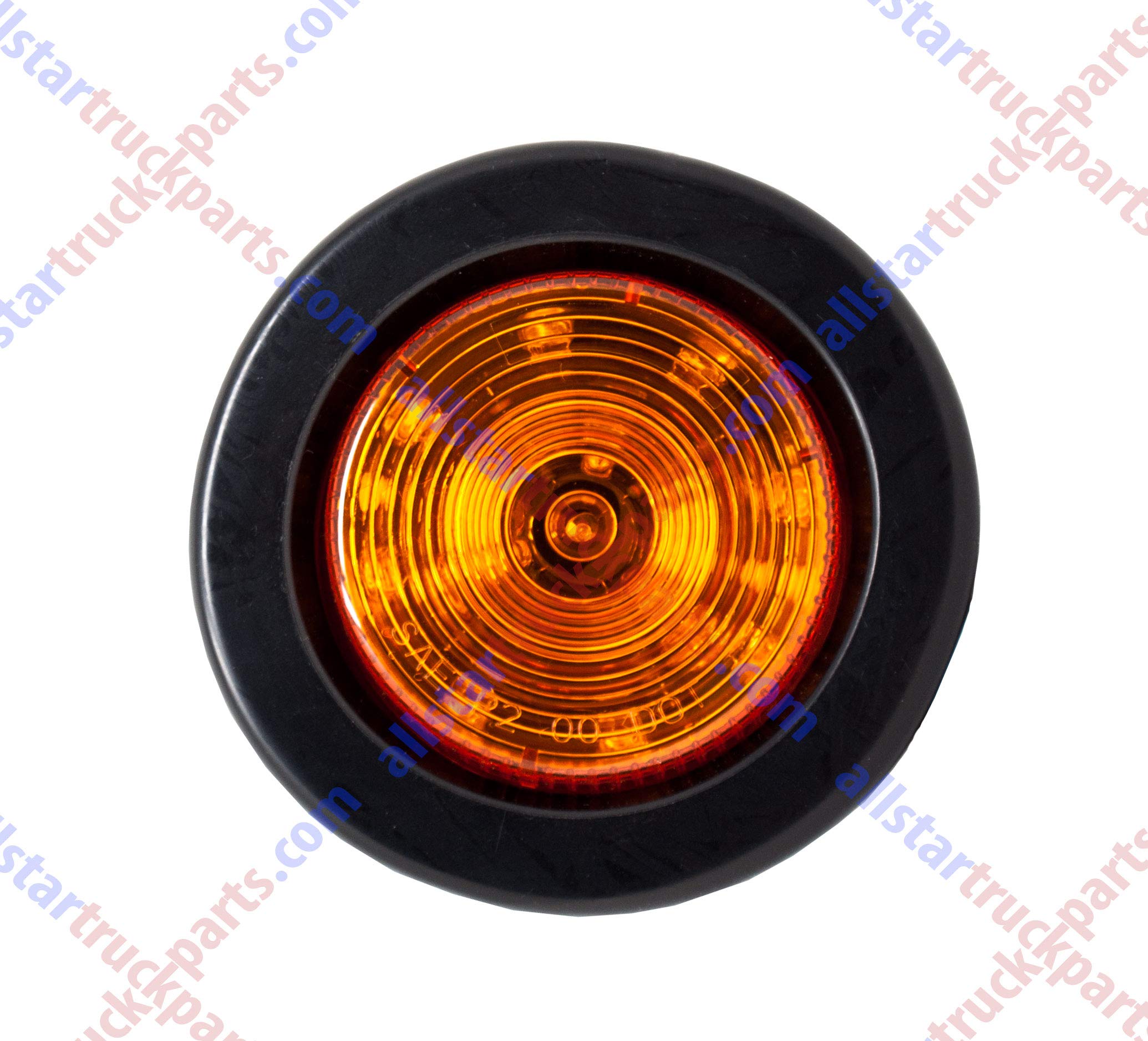 All Star Truck Parts] 2X Amber + 2X Red 2.5'' 12 Led Round Side Marker Clearance Lights Grommet Flush Mount, Sealed Truck Traile