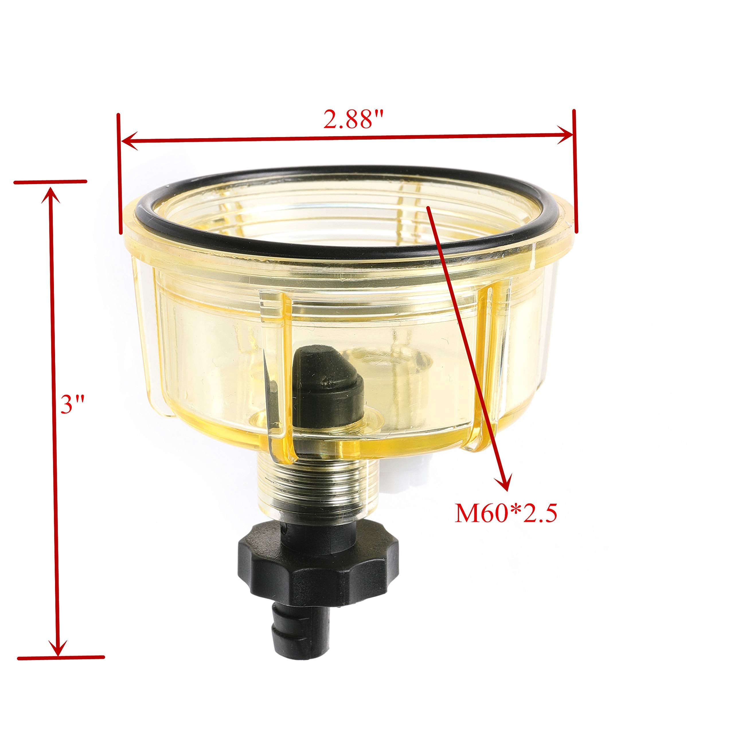 Ifjf R12T Nylon Water Collection Bowl Of Fuel Filter/Water Separator 120At Npt Zg1/4-19 Replacement For Diesel Engine S3240 18-7