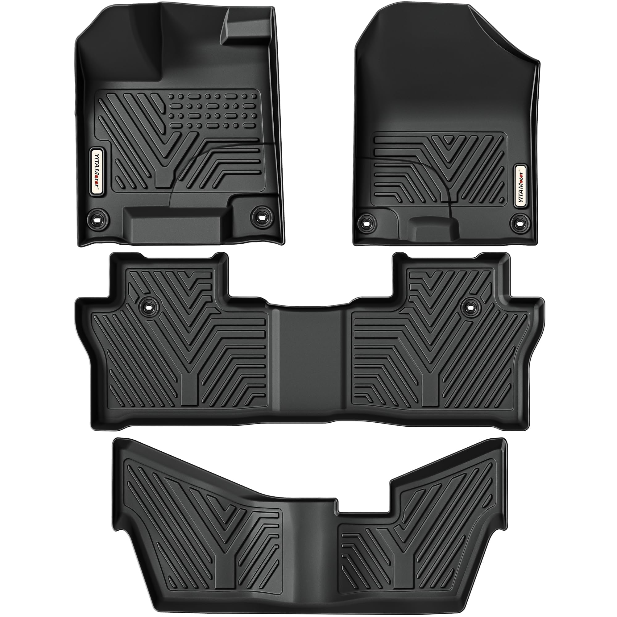 Yitamotor Floor Mats Fit For Honda Pilot 2022-2016,All-Weather Floor Liners Set Front 1St & 2Nd 3Rd Seat Floor Liner Set Black,