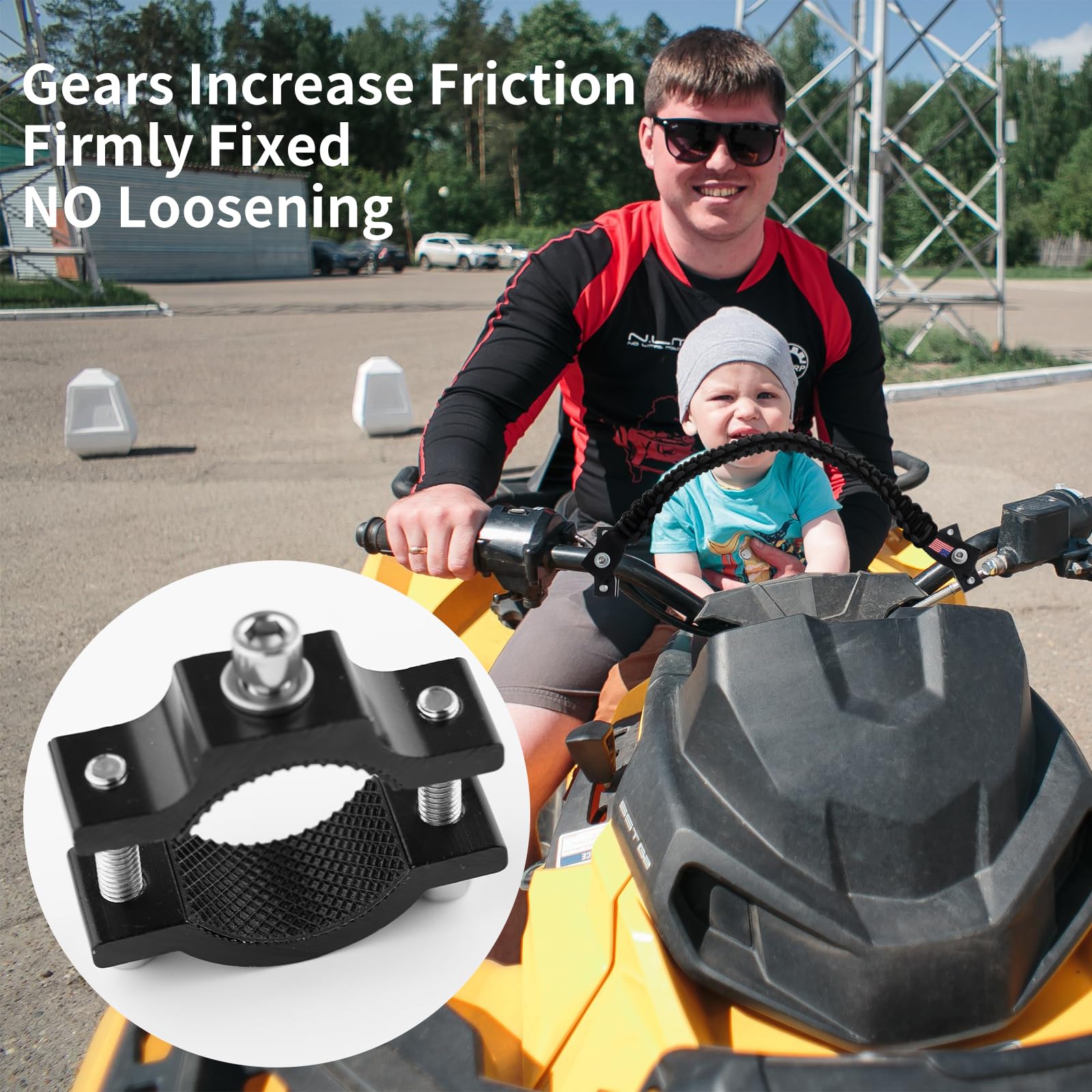 ATV Grab Strap, Sturdy Safety Motocycle Grab Strap Universal for 0.75-1.37 Inch Handelbar Paracord Grip Handle for Kids Compatib